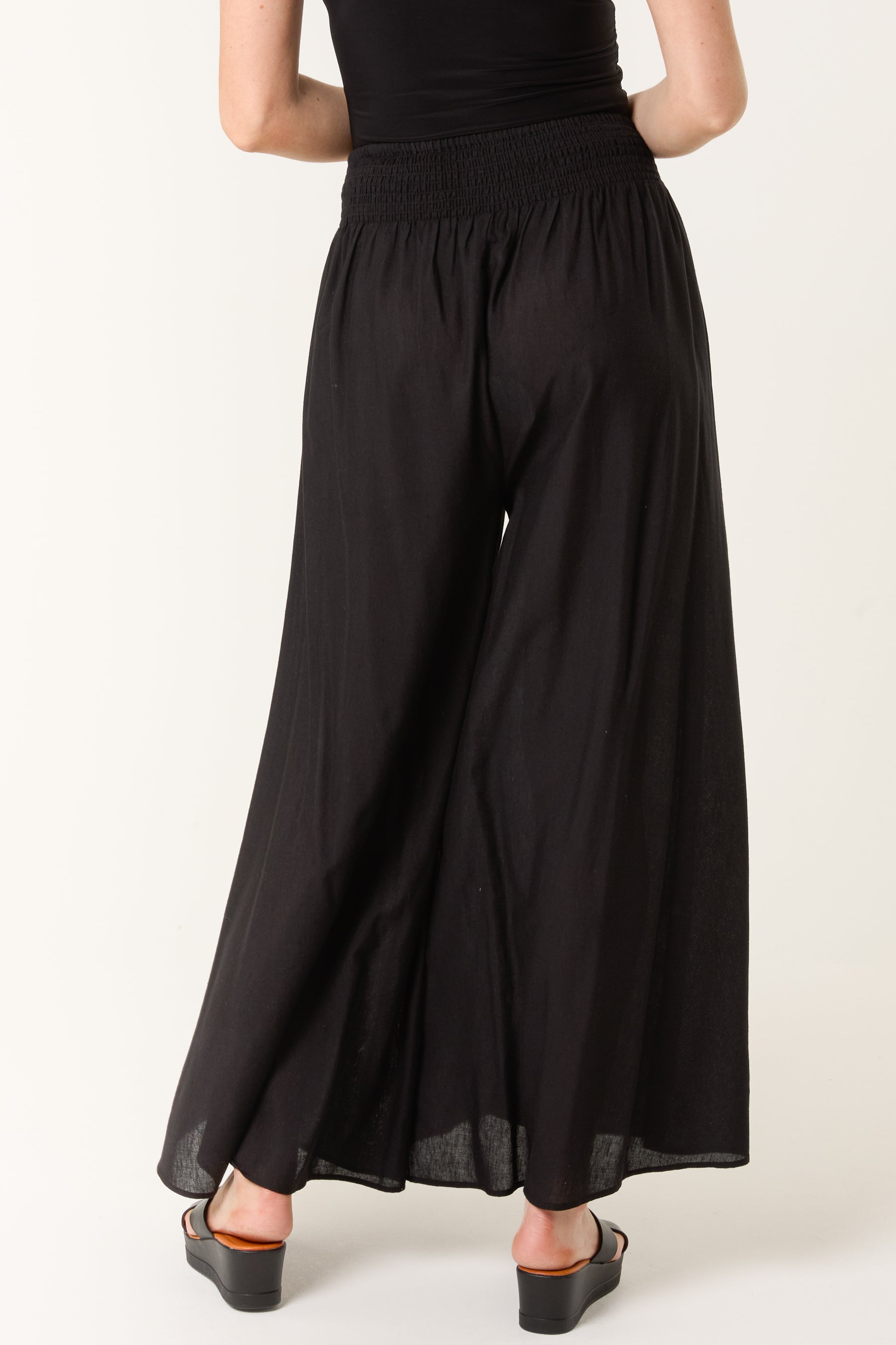 Wide Leg Embellished Edge Trousers