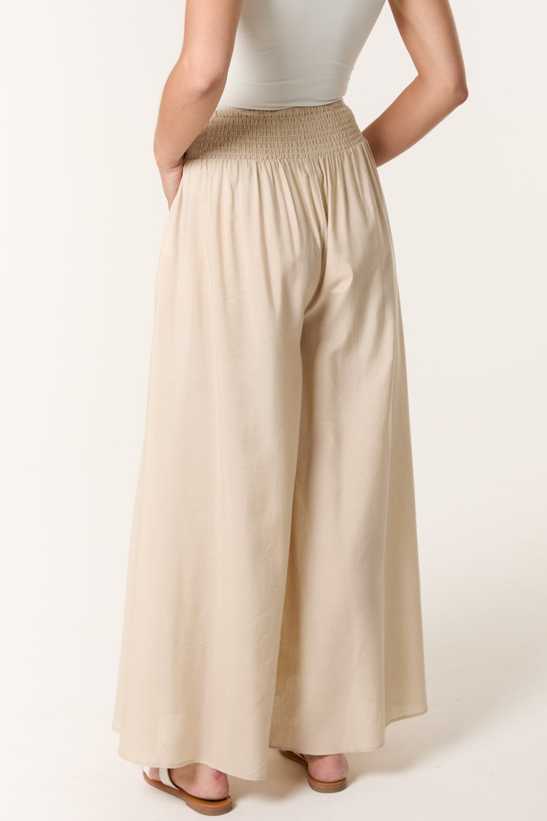 Wide Leg Embellished Edge Trousers