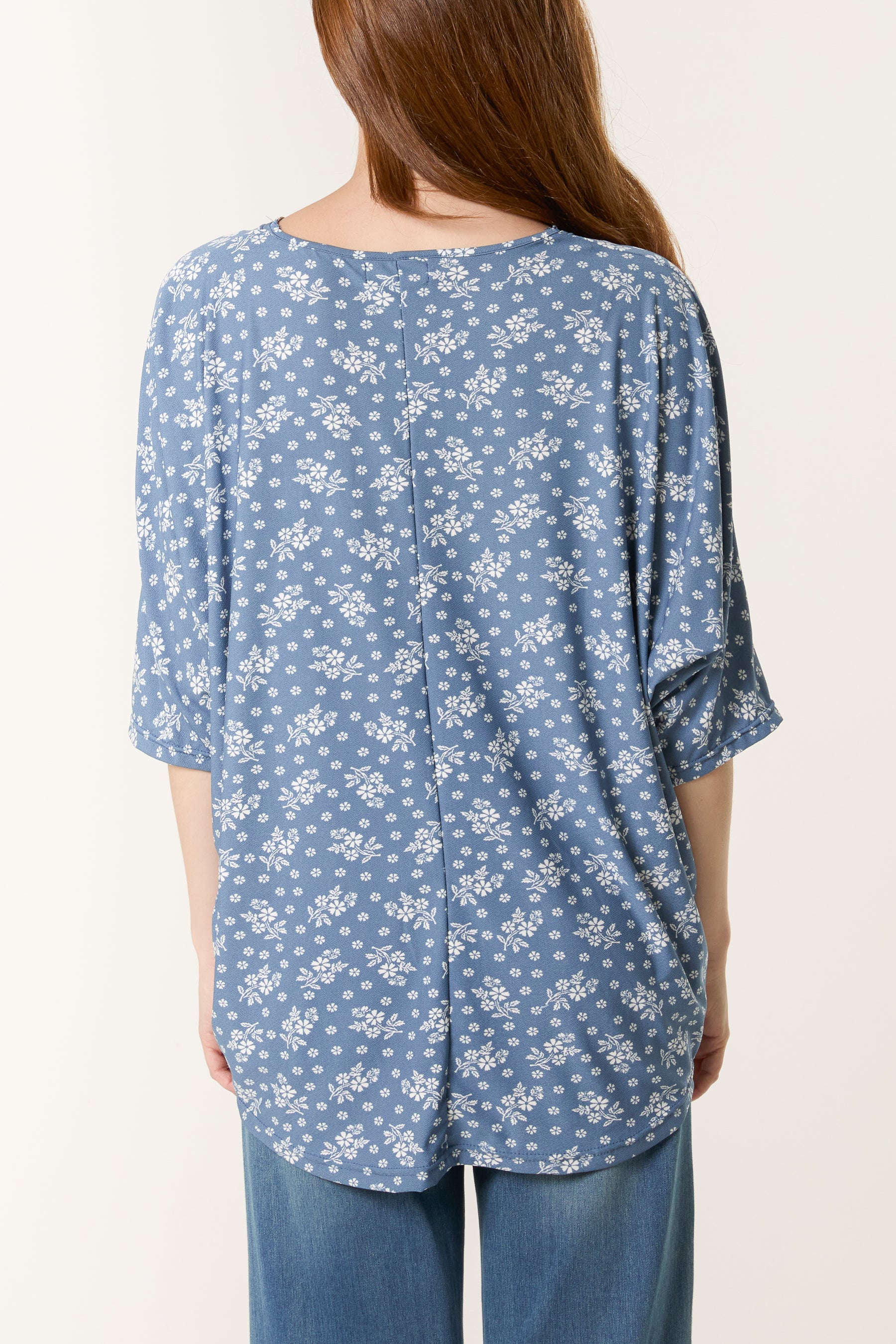 Scatter Floral Print Zip Front Top