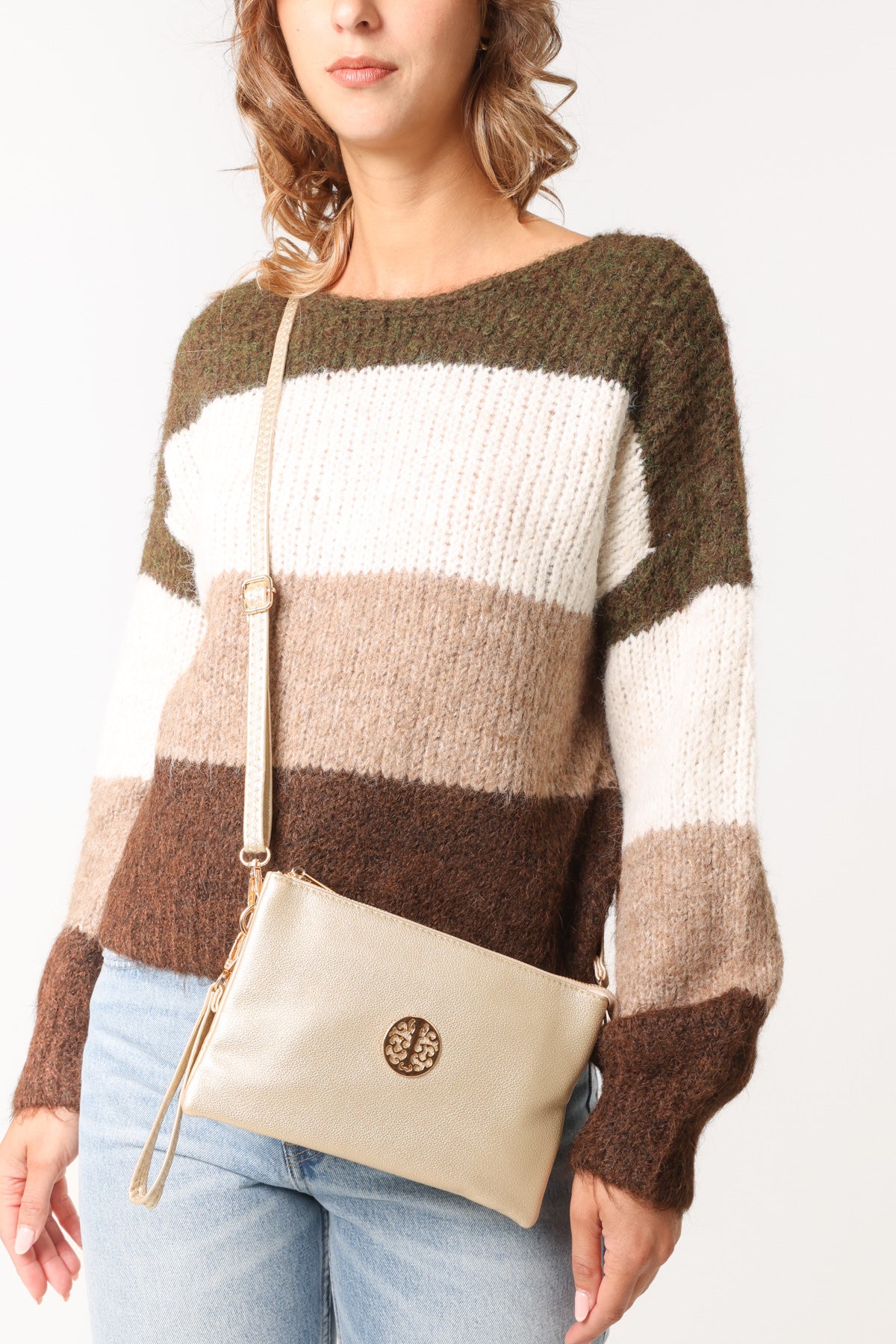 Medium Gold Detail Shoulder/Clutch Purse