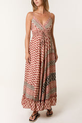 Multi Print Wrap Cami Maxi Dress