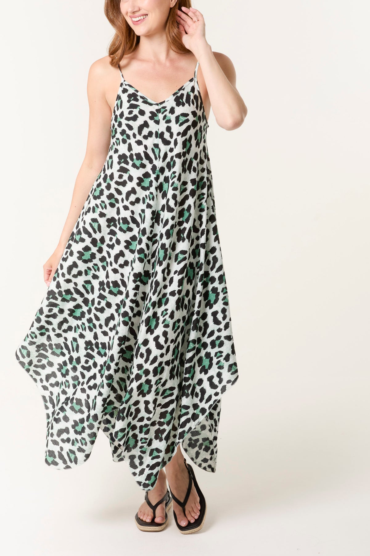 Animal Print Hanky Hem Dress