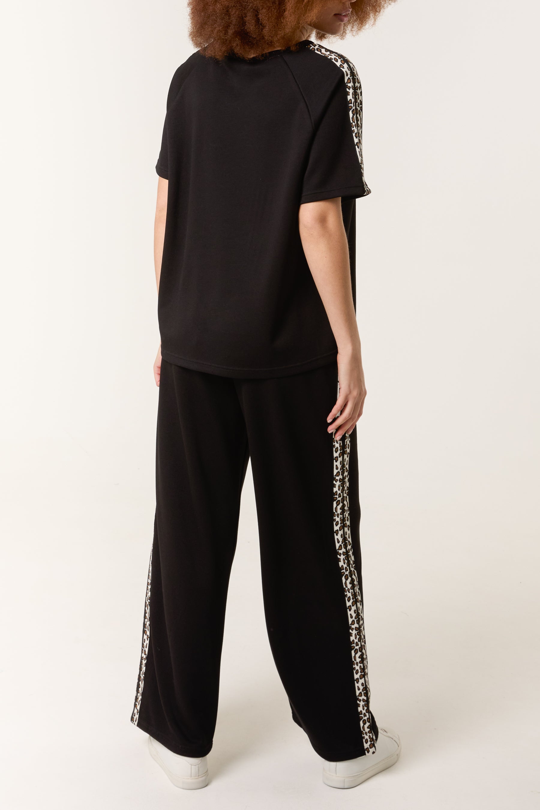 Leopard Side Stripe Top & Jogger Set