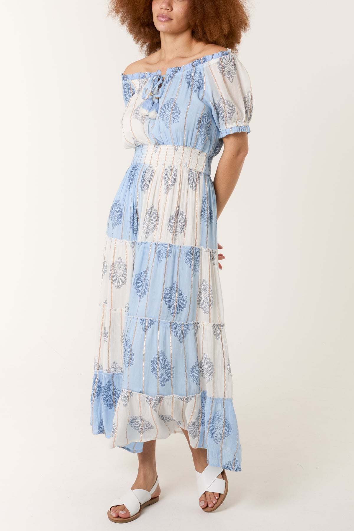 Bardot Gold Detail Tassel Dress