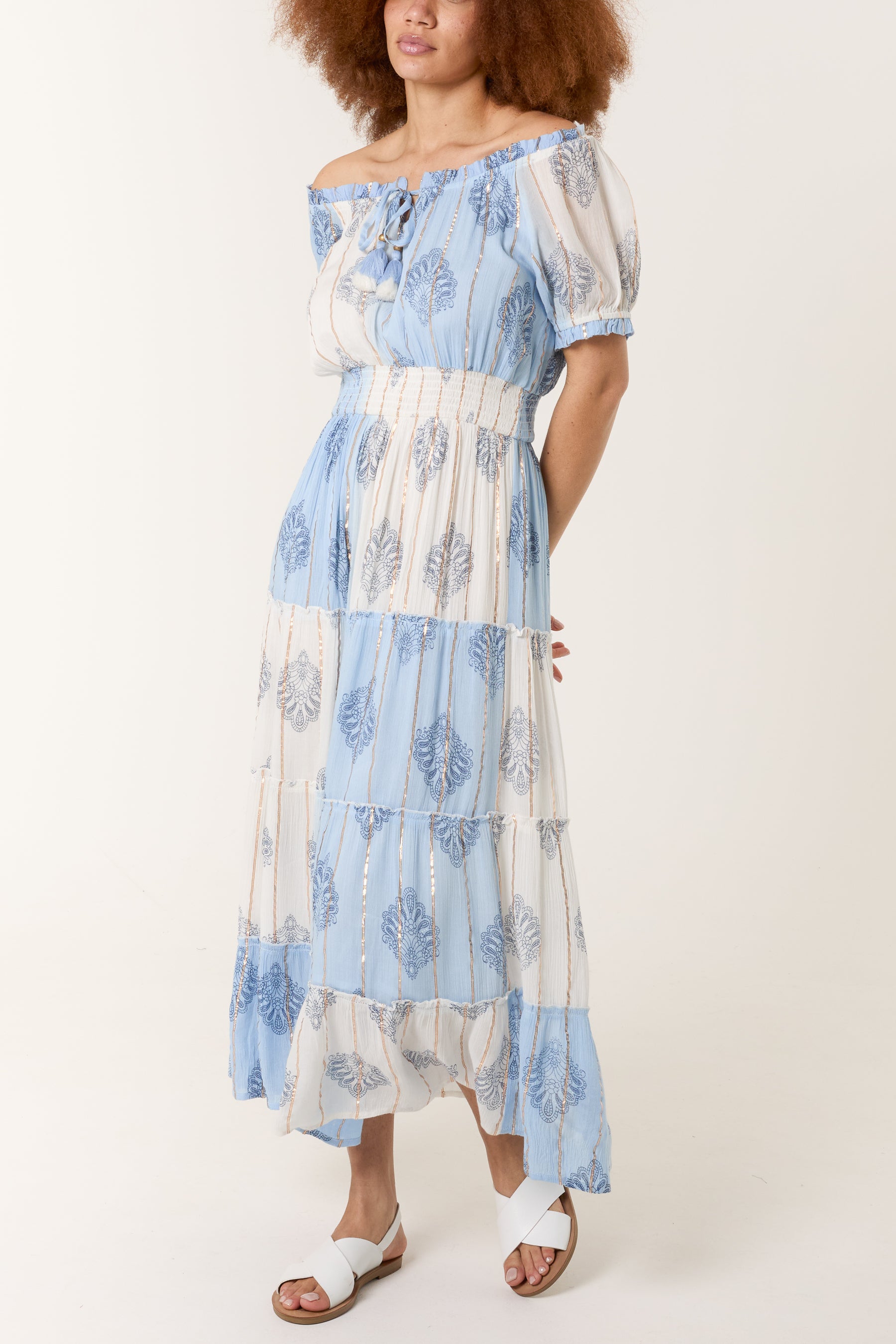 Bardot Gold Detail Tassel Dress