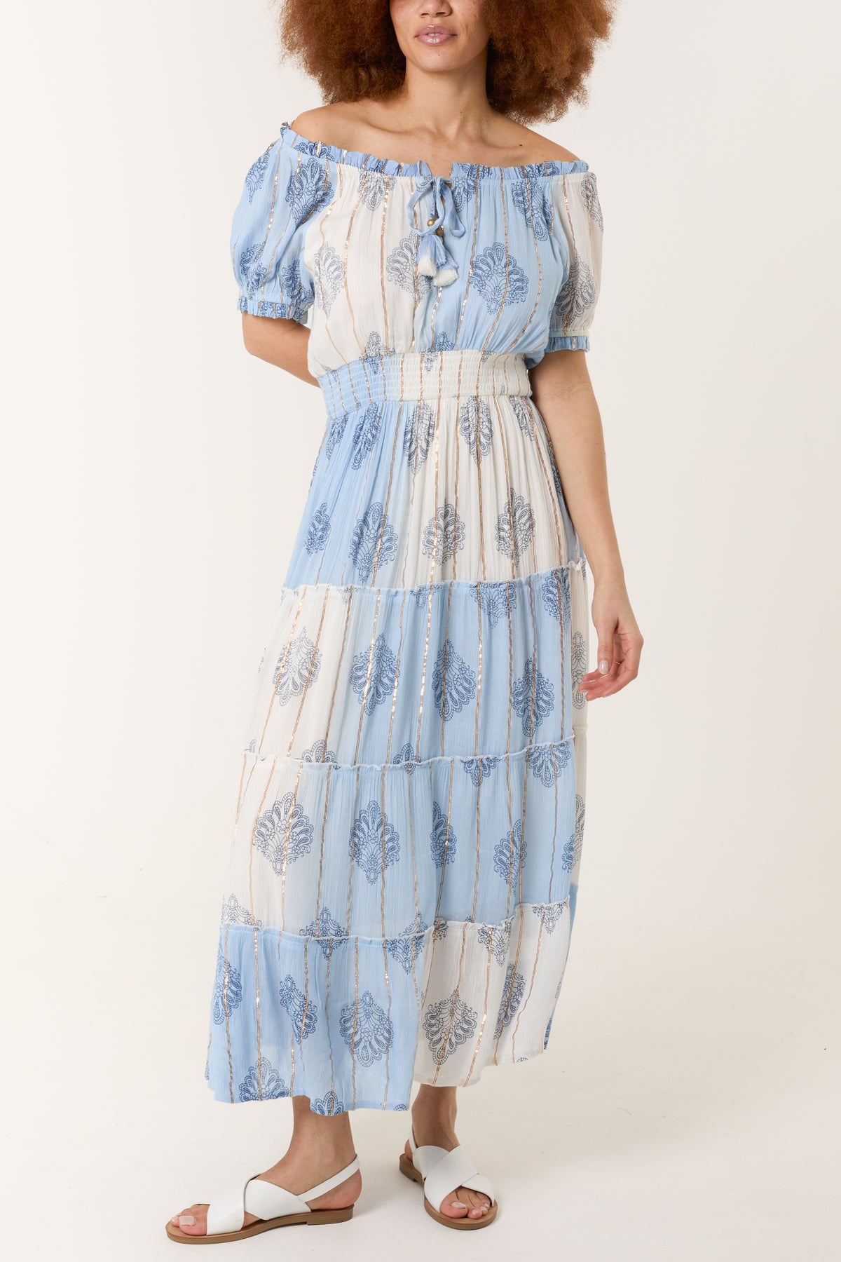 Bardot Gold Detail Tassel Dress