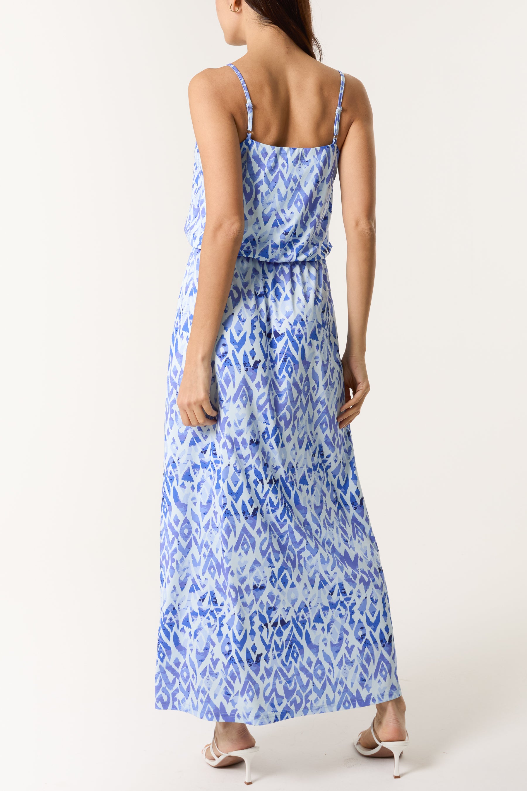 Aztec Print Cami Puffball Maxi Dress