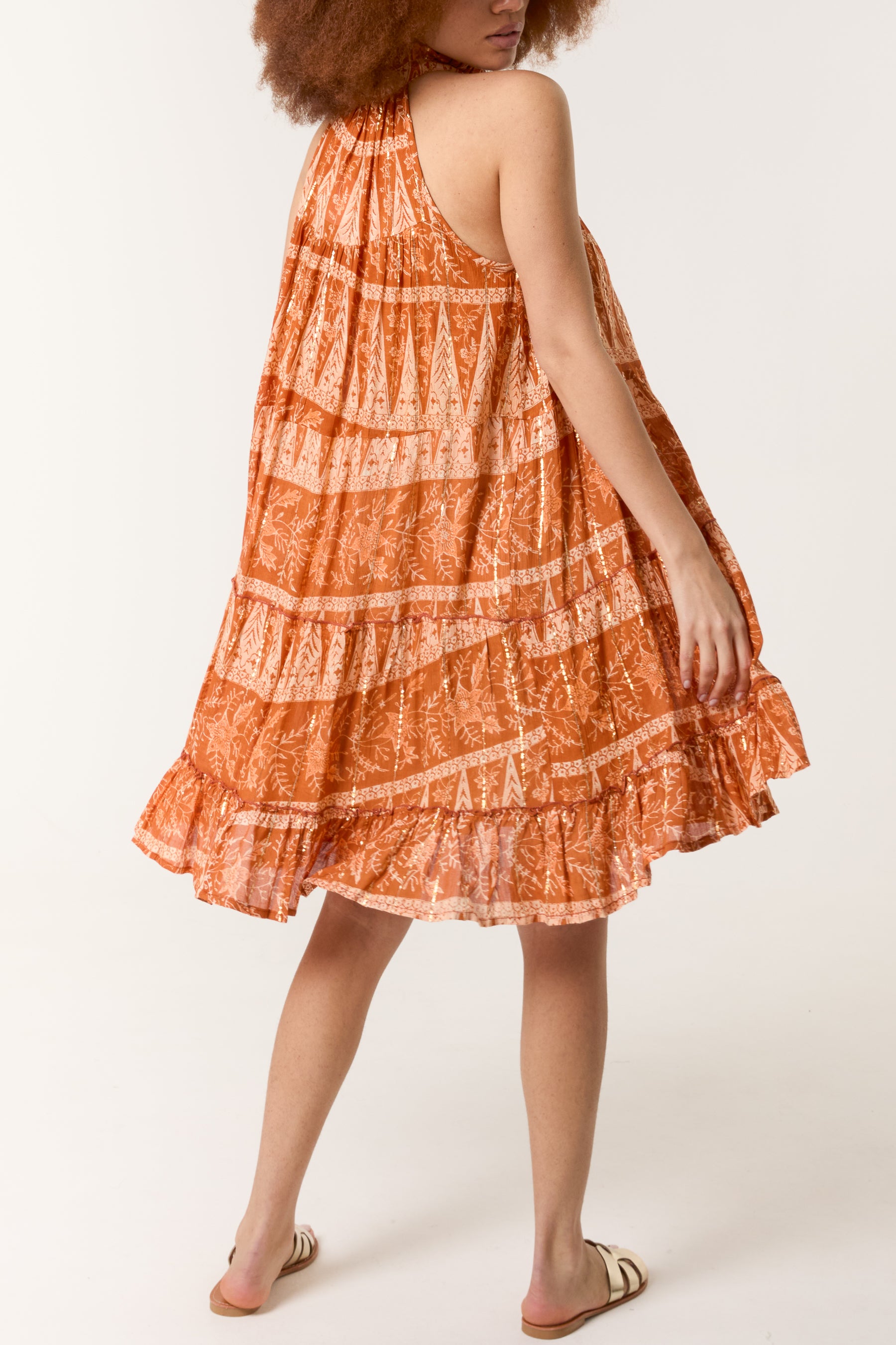 Tassel High Tie Neck Mini Dress