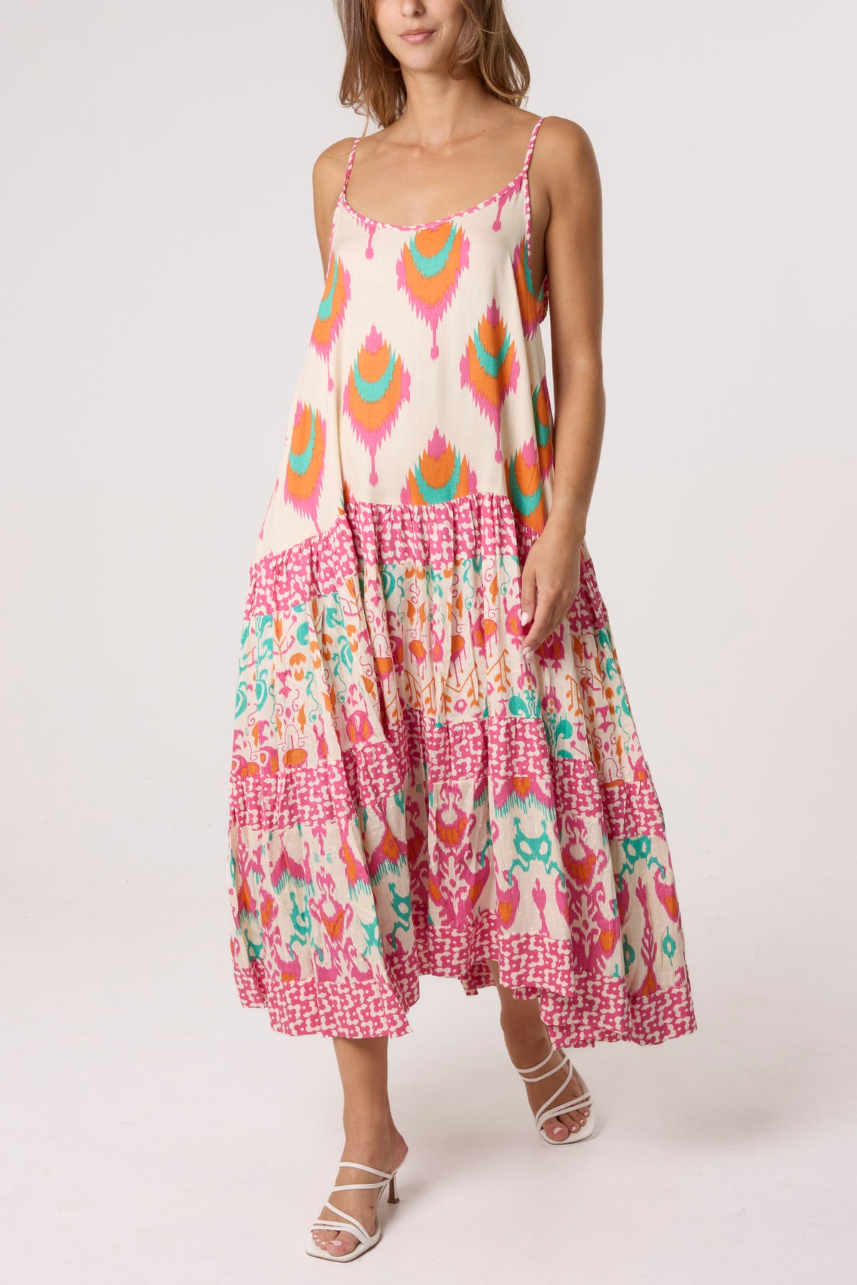 Printed Tiered Cami Relaxed Dress