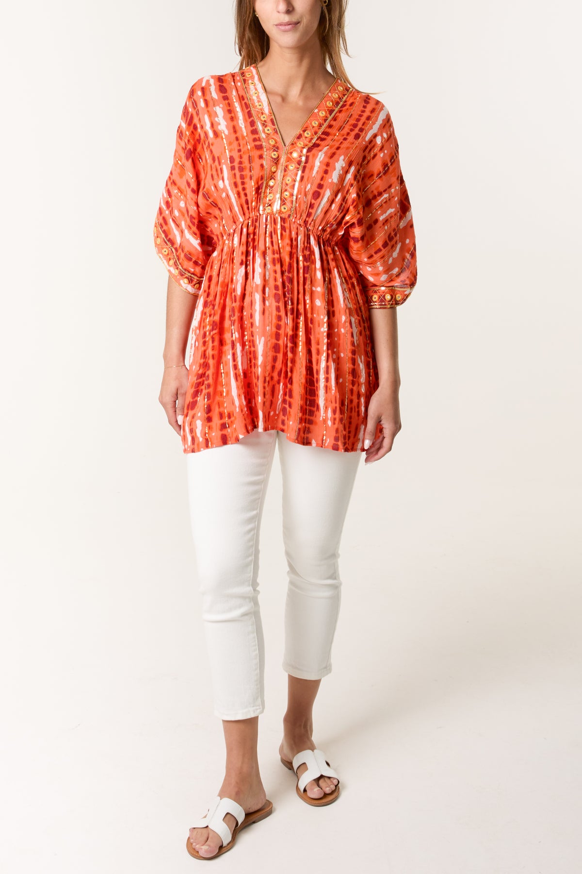 Gold Embellished Smock Top
