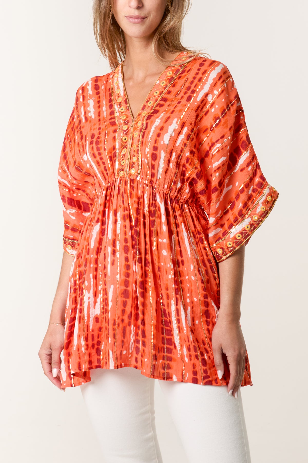 Gold Embellished Smock Top