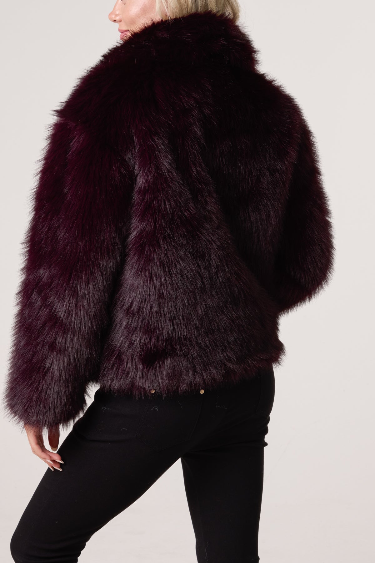 Faux Fur Cropped Coat