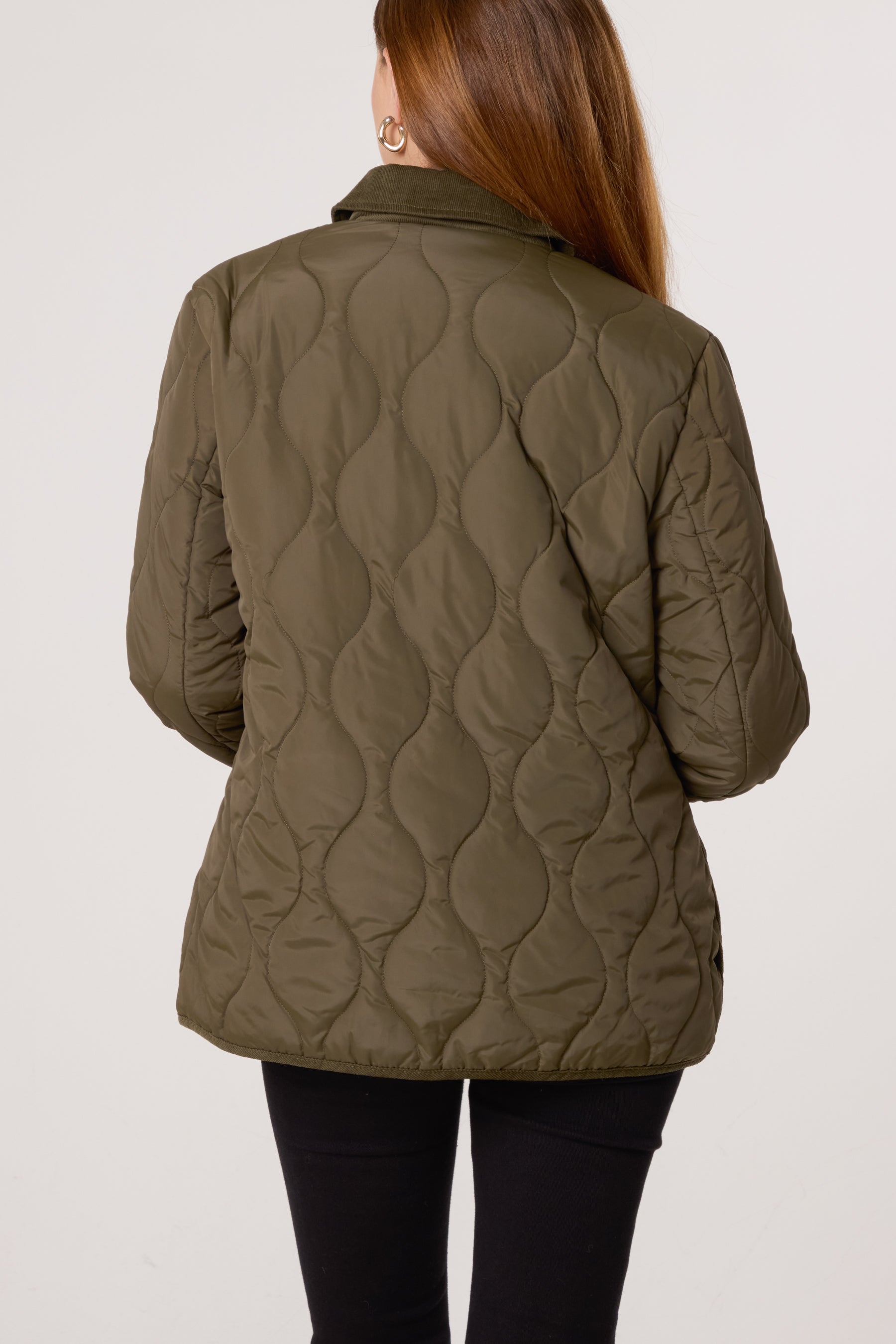 Onion Quilted Cord Coat