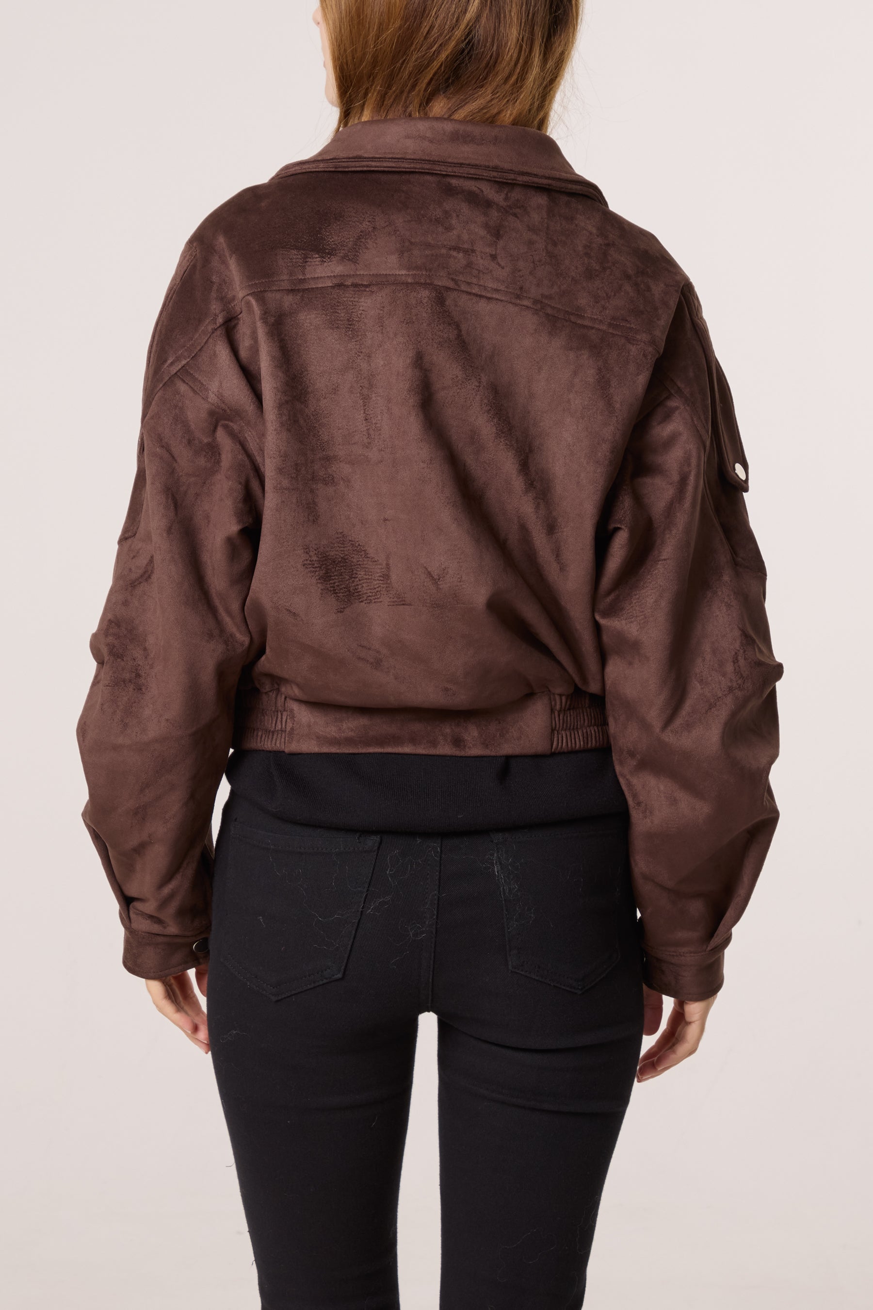Faux Suede Biker Jacket