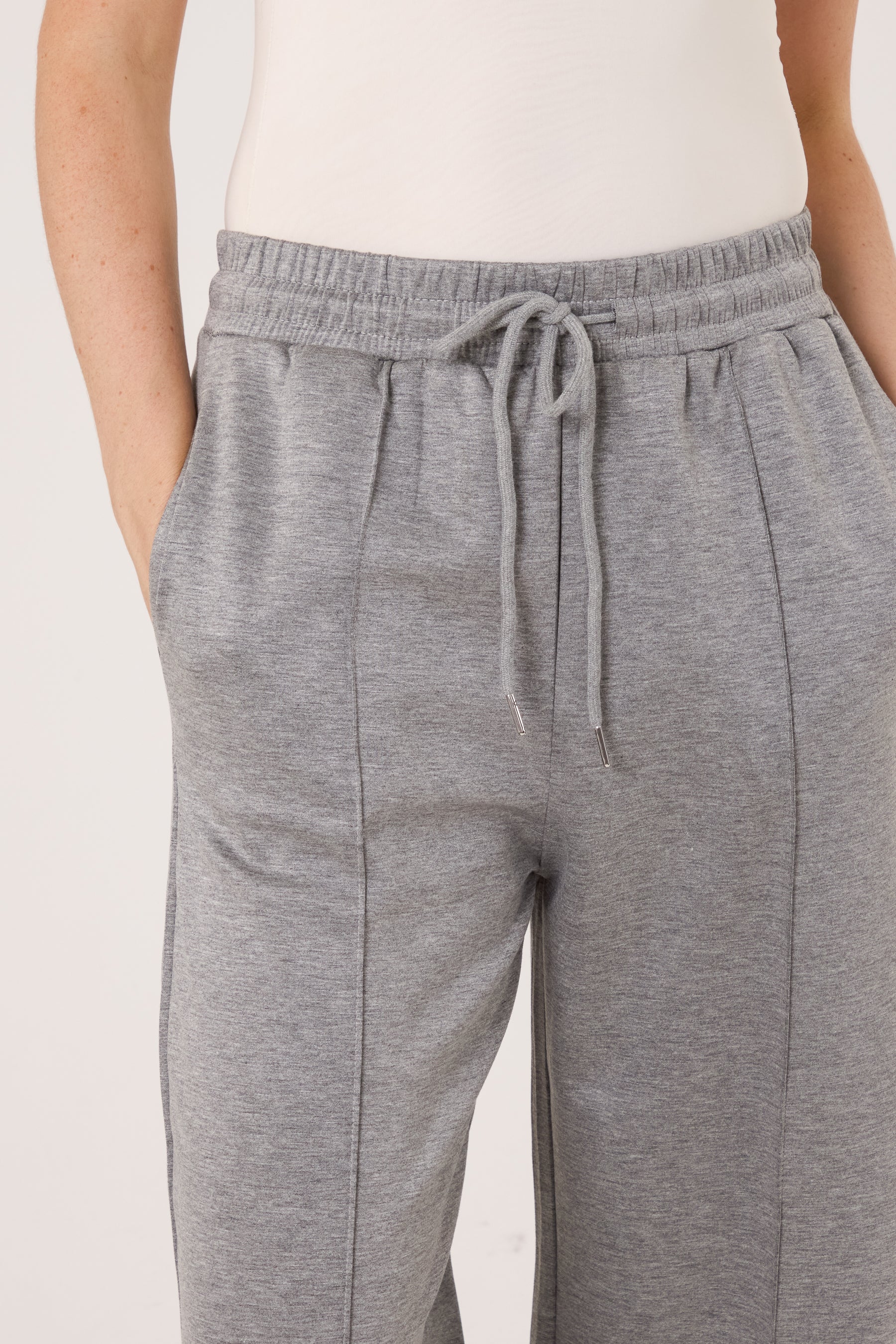 Pintuck Wide Leg Jogger Trousers