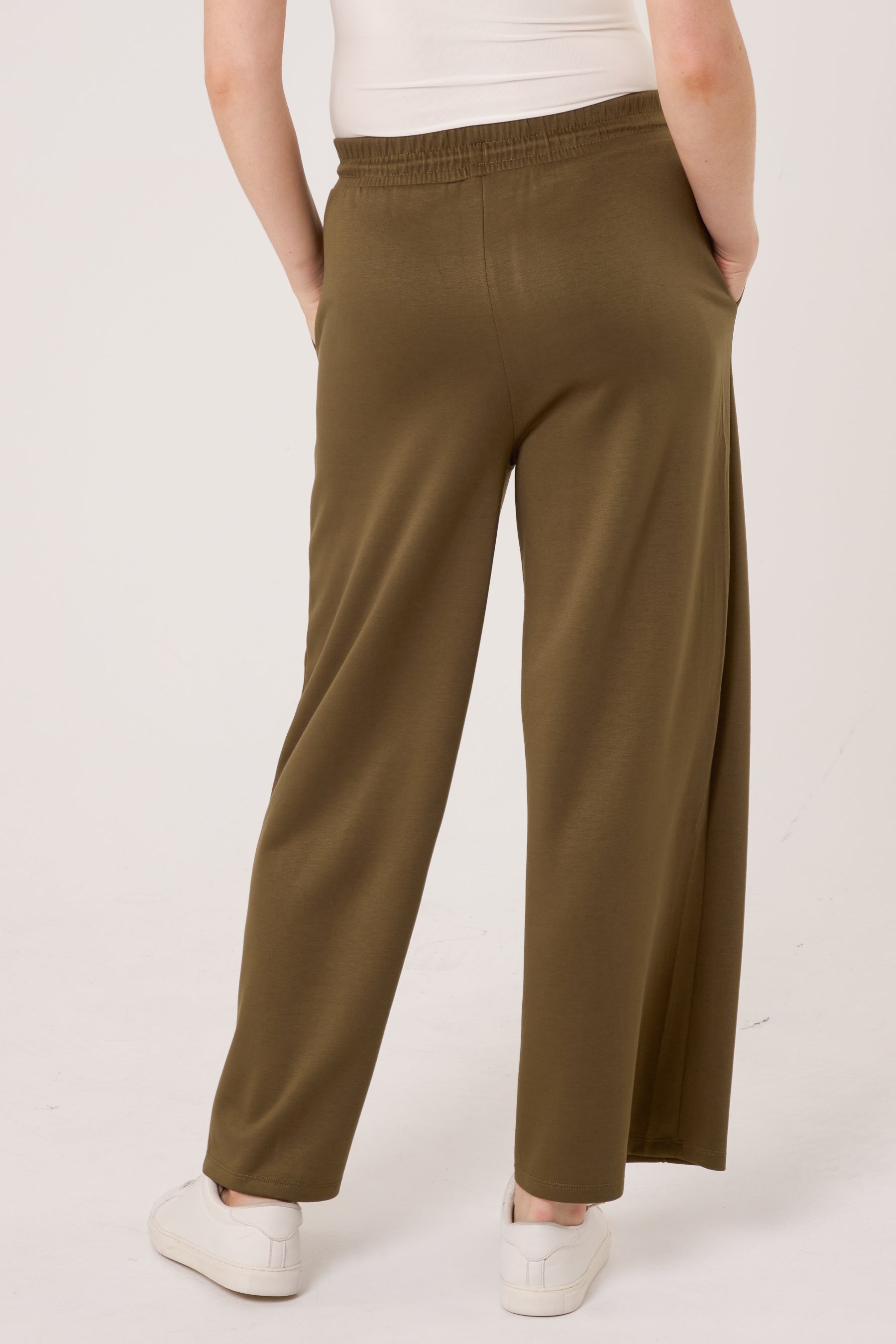 Pintuck Wide Leg Jogger Trousers