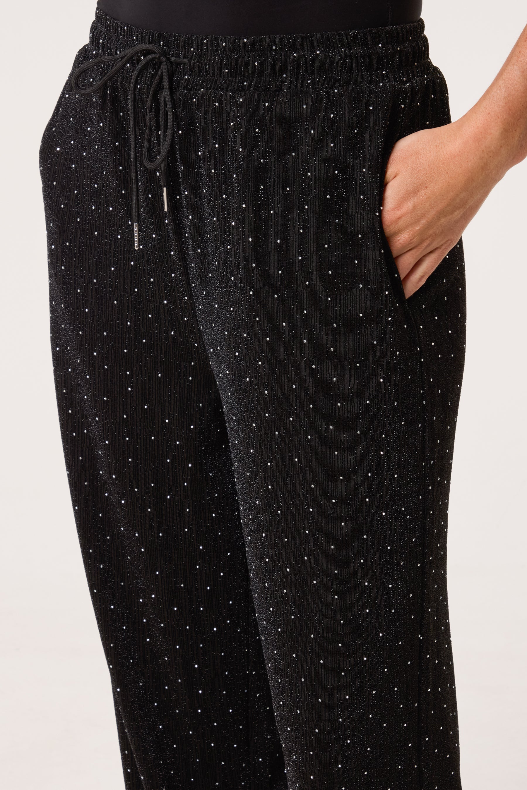 Rhinestone & Sparkle Drawstring Trouser