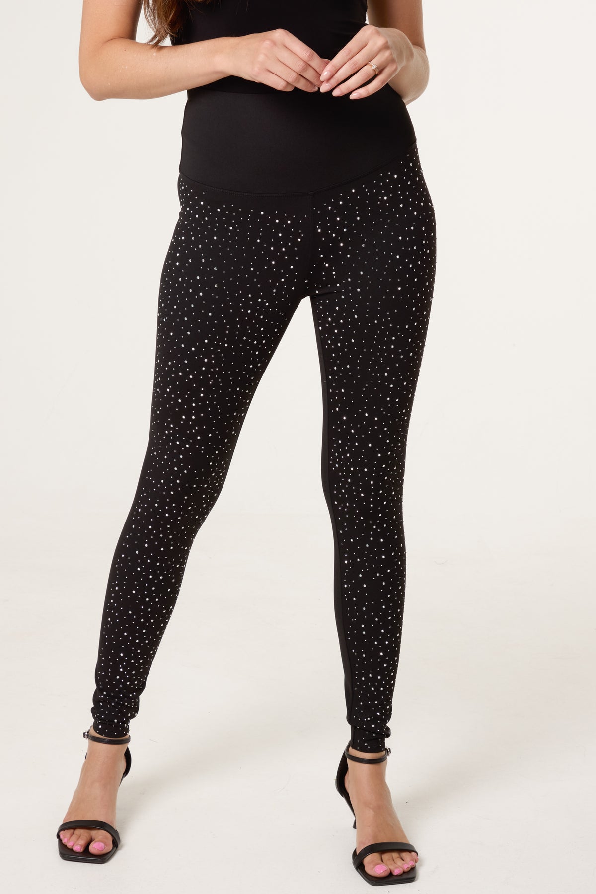 Rhinestone Embellished Leggings