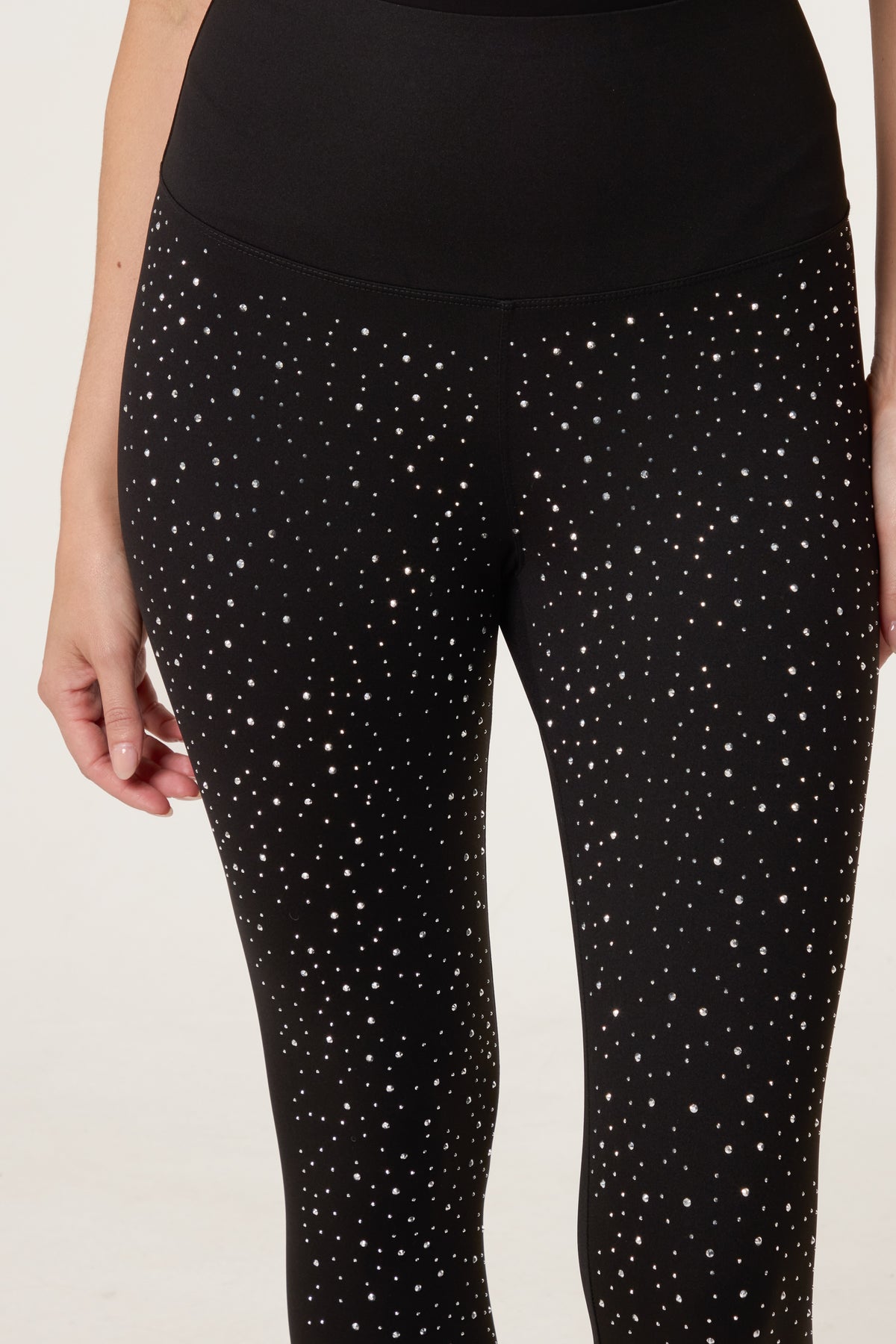 Rhinestone Embellished Leggings
