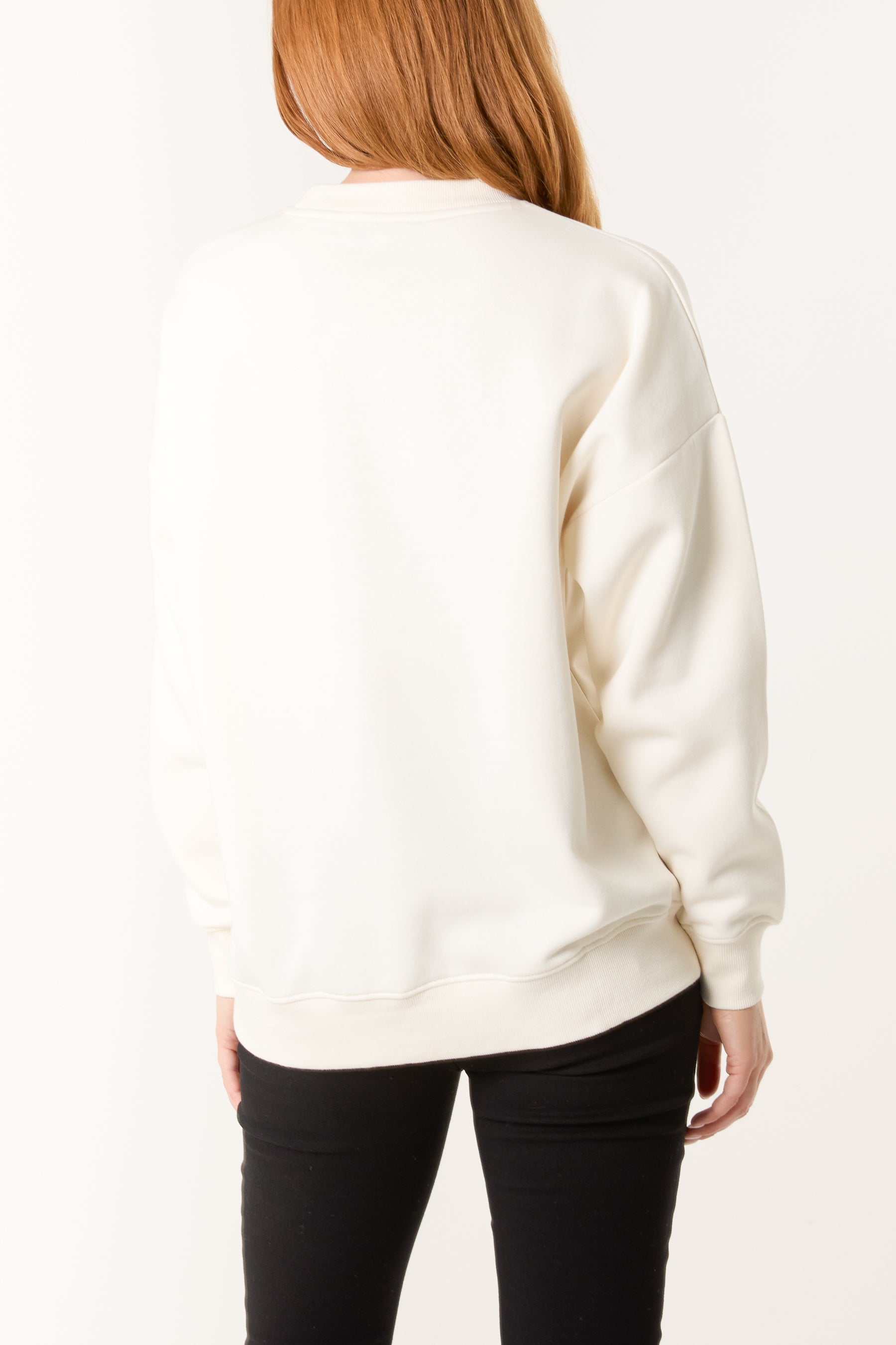 Embellished Animal Print Love Heart Sweatshirt