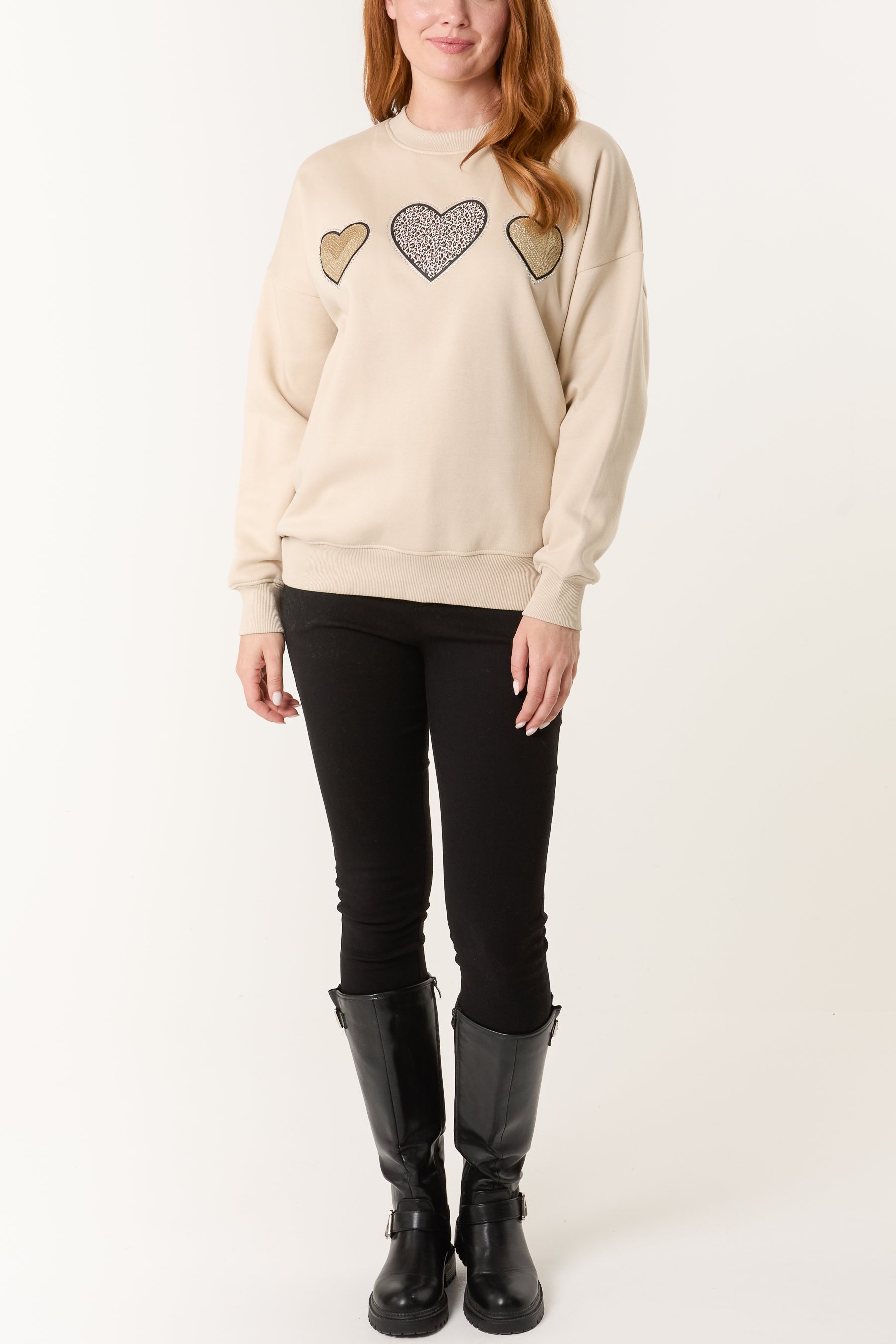 Embellished & Animal Heart Sweatshirt