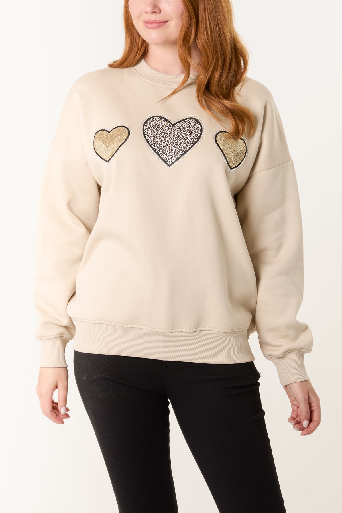 Embellished & Animal Heart Sweatshirt