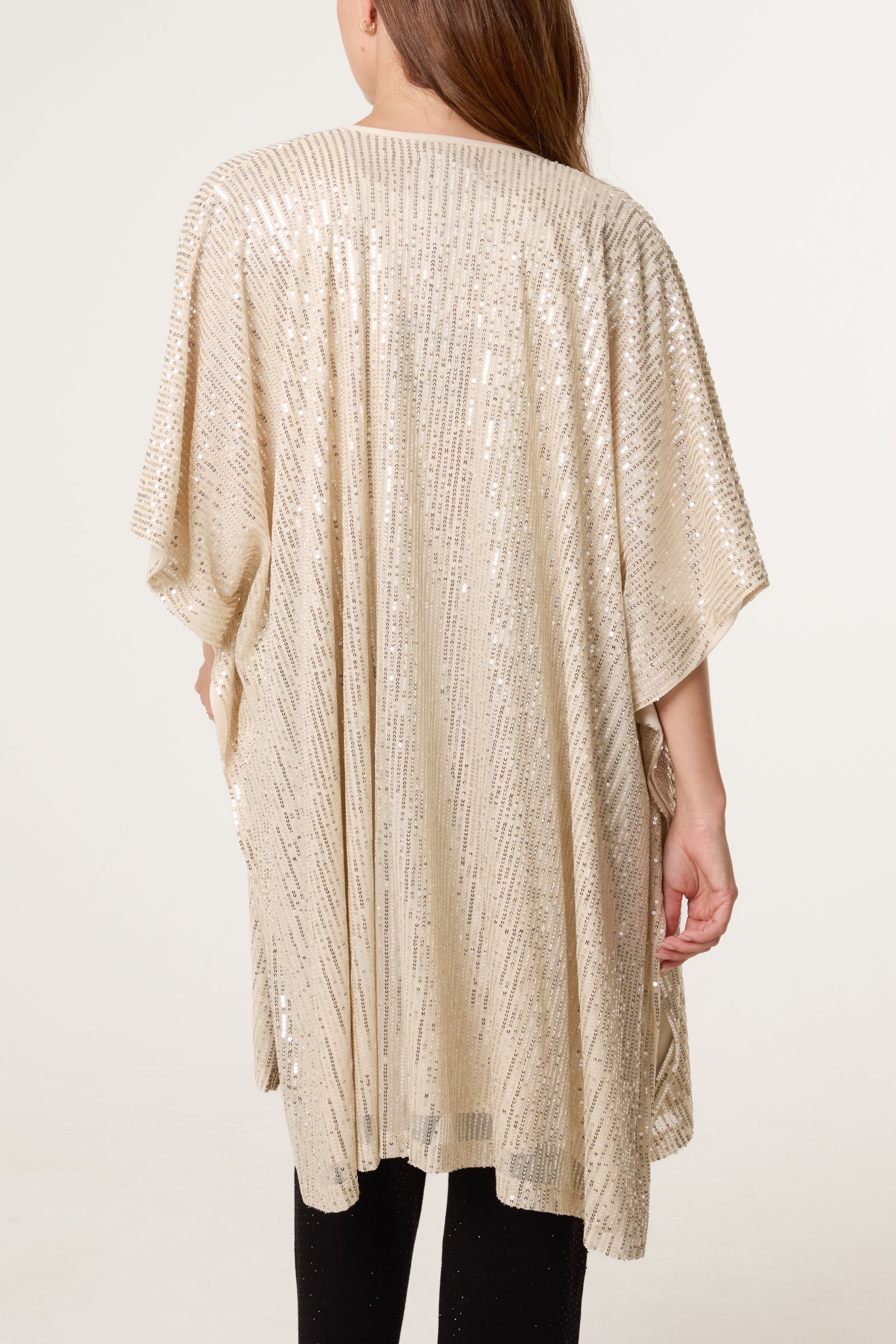 Sequin Short Sleeve Kimono