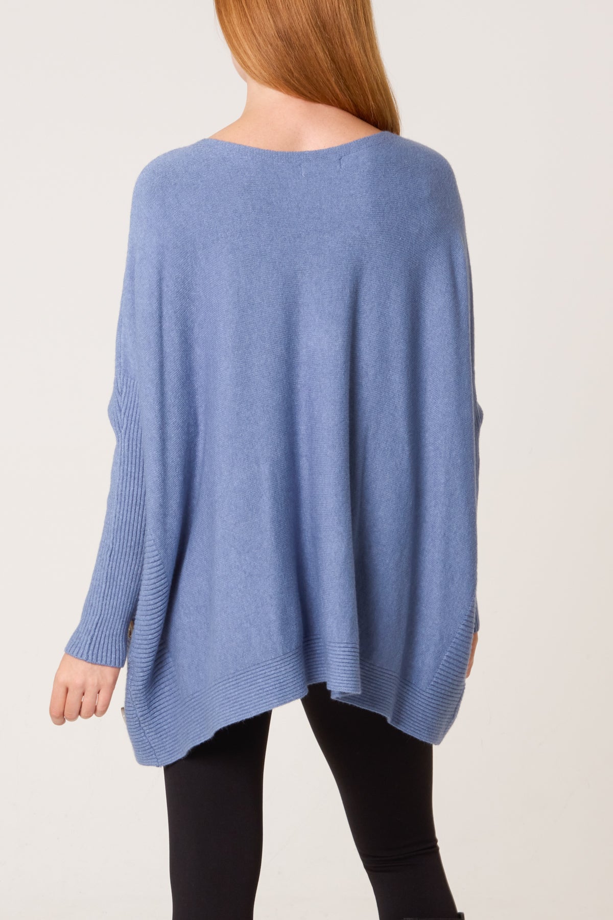 Batwing Ribbed Sleeve Pocket Jumper