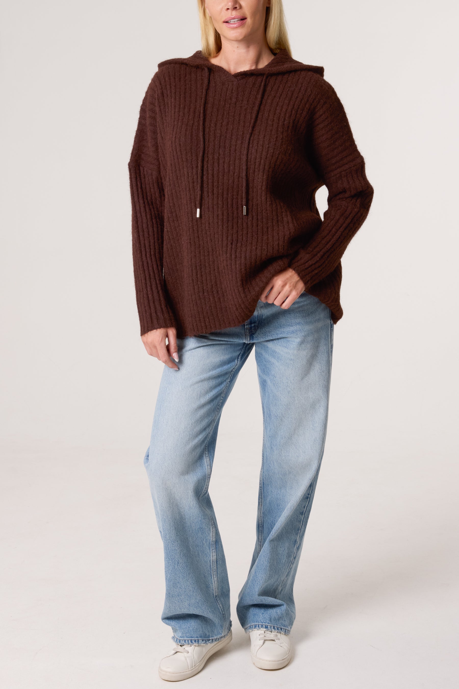 Ribbed Soft Knit Hoodie