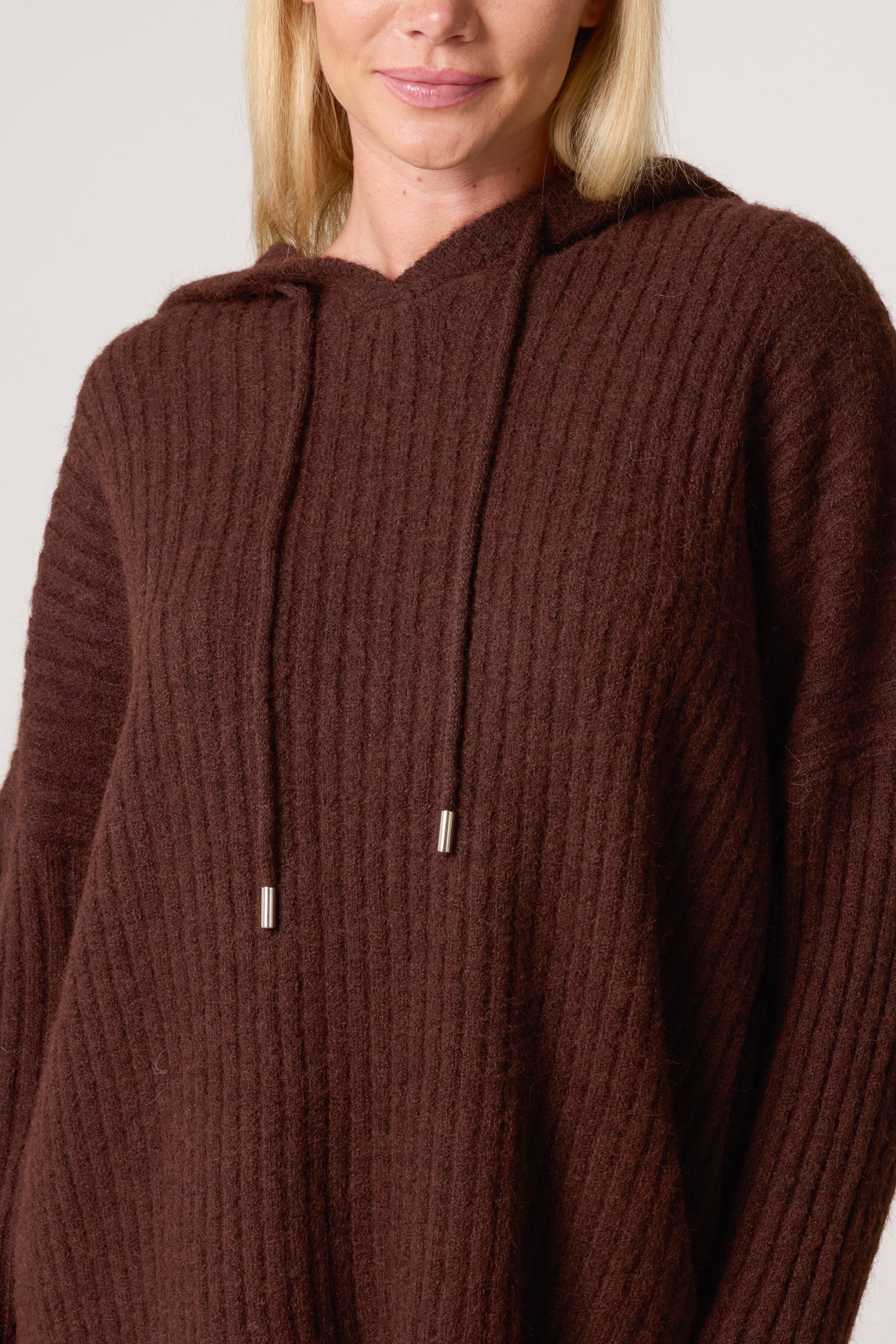 Ribbed Soft Knit Hoodie