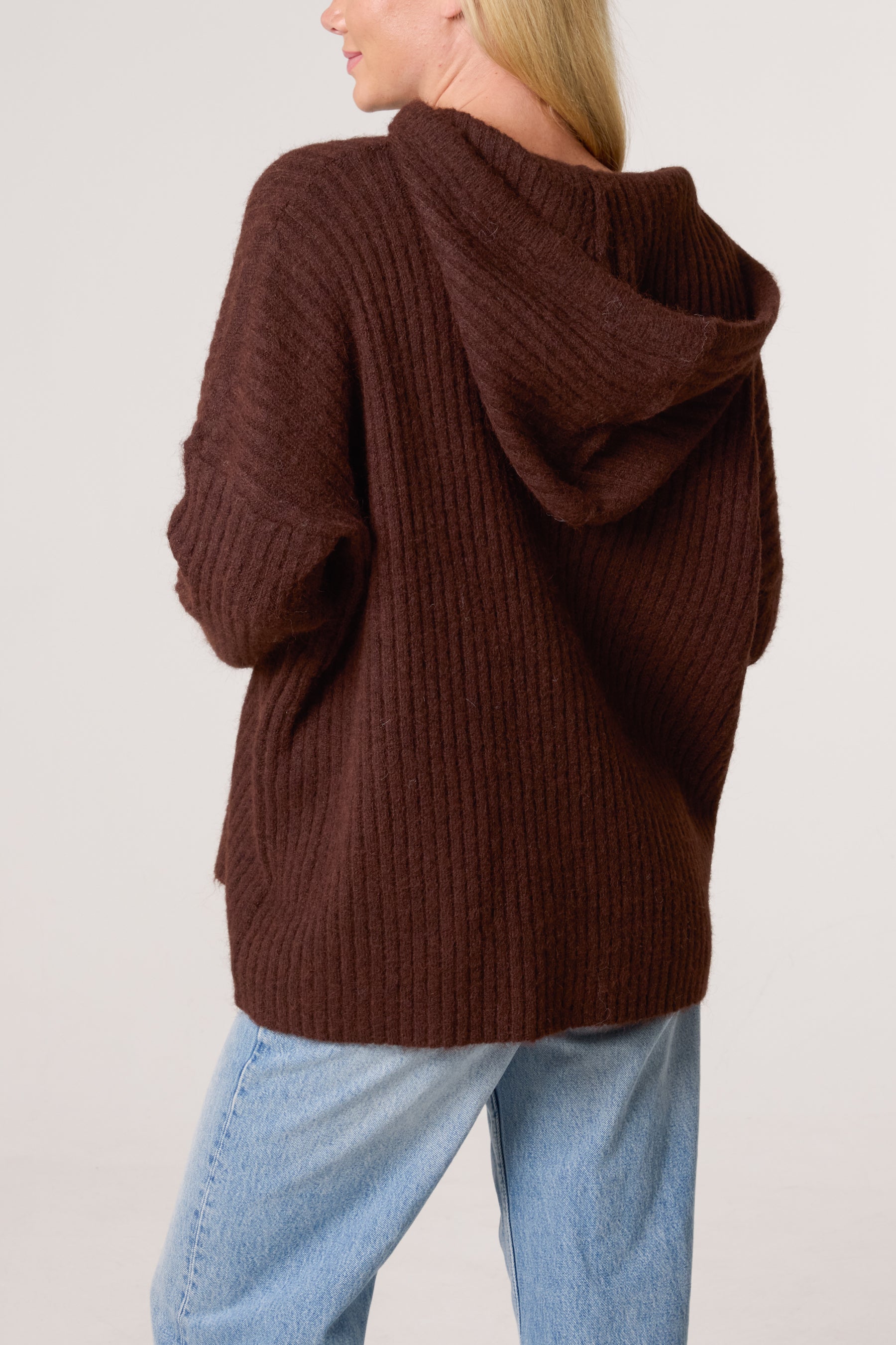Ribbed Soft Knit Hoodie