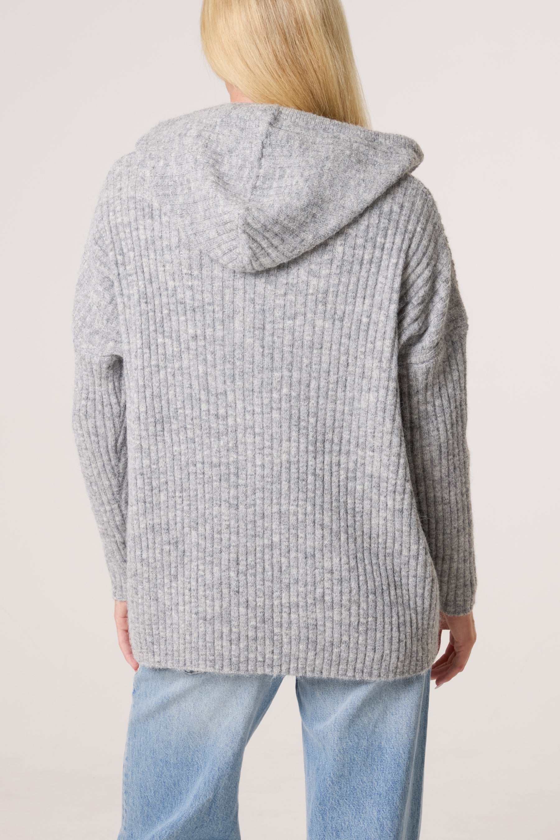 Ribbed Soft Knit Hoodie