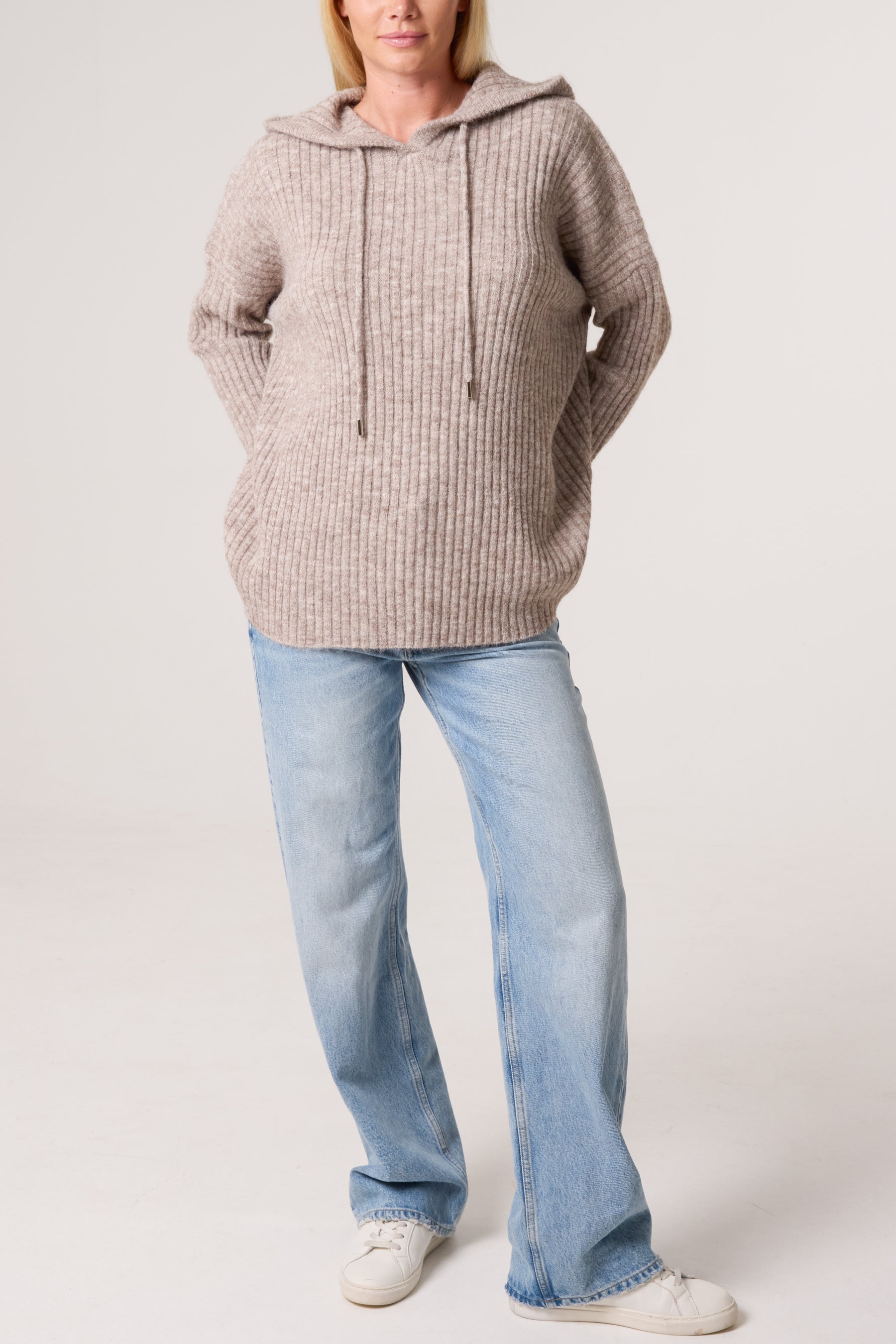 Ribbed Soft Knit Hoodie