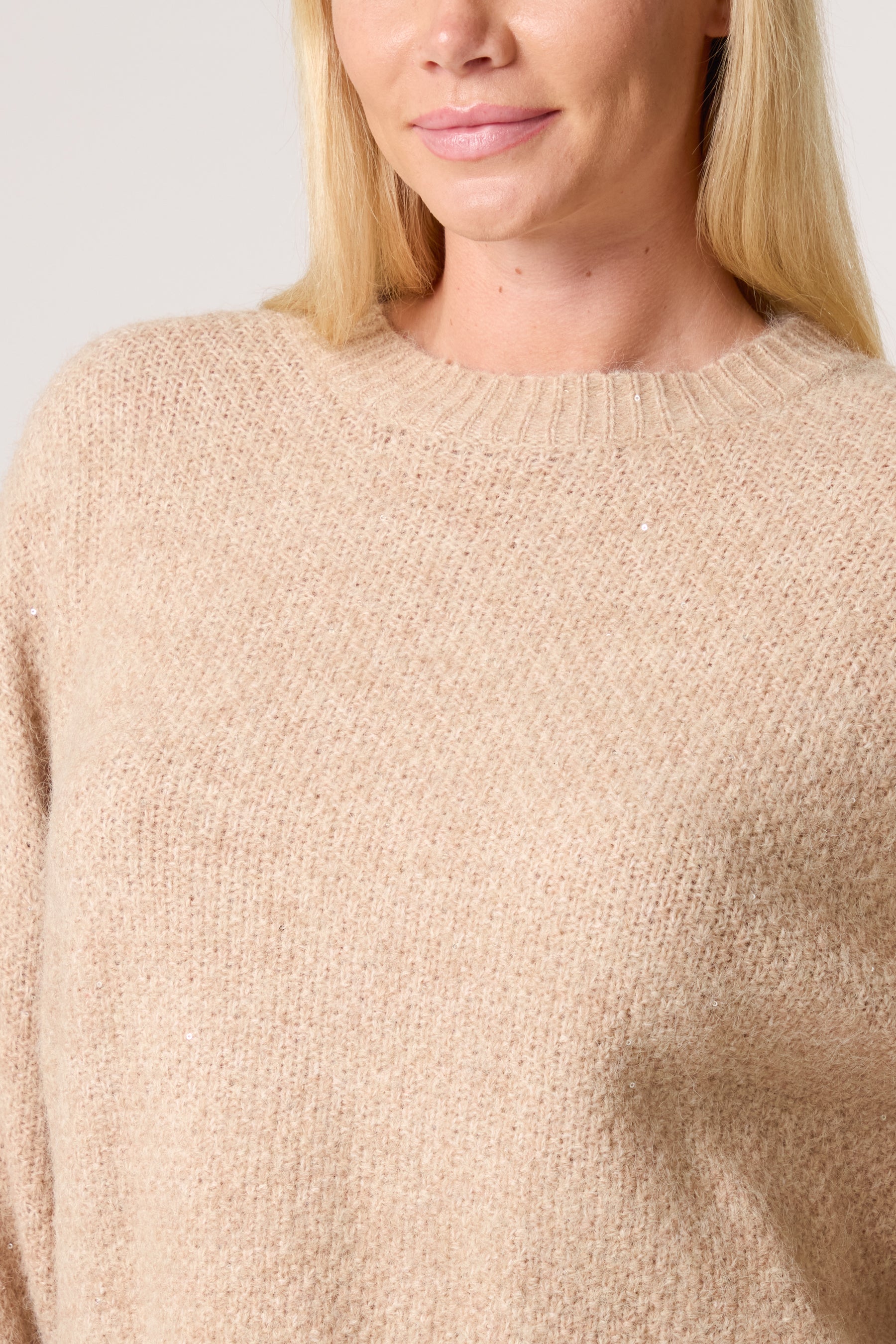 Textured Knit Crew Neck Jumper