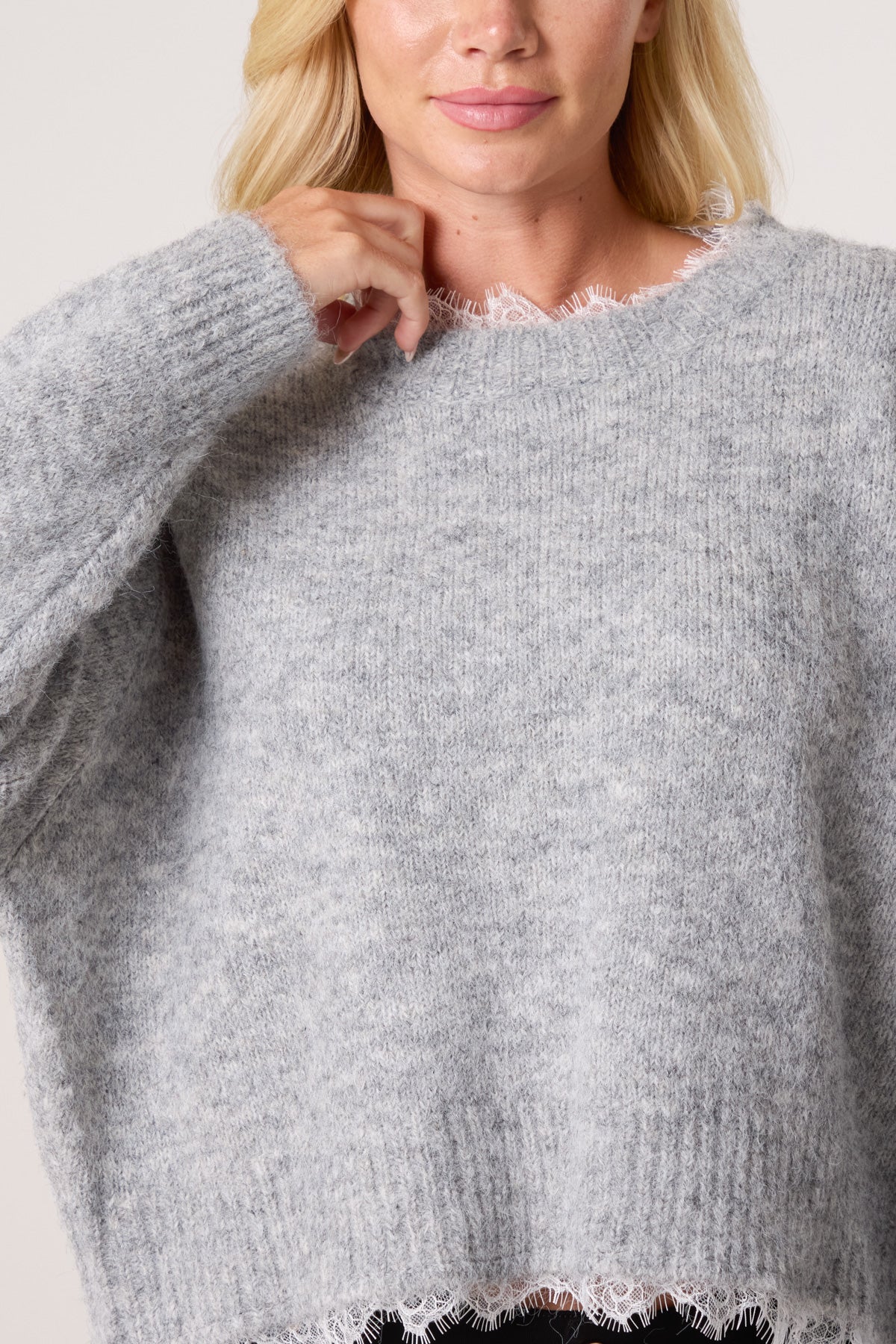 Lace Trim Knit Jumper
