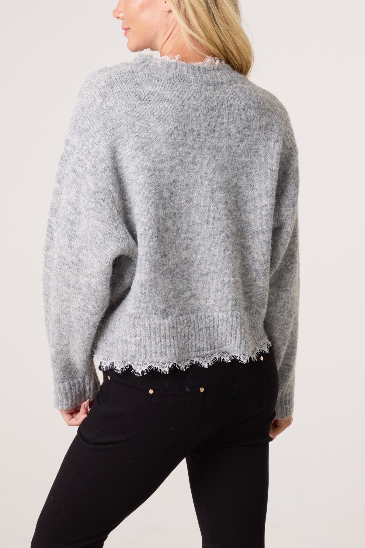 Lace Trim Knit Jumper