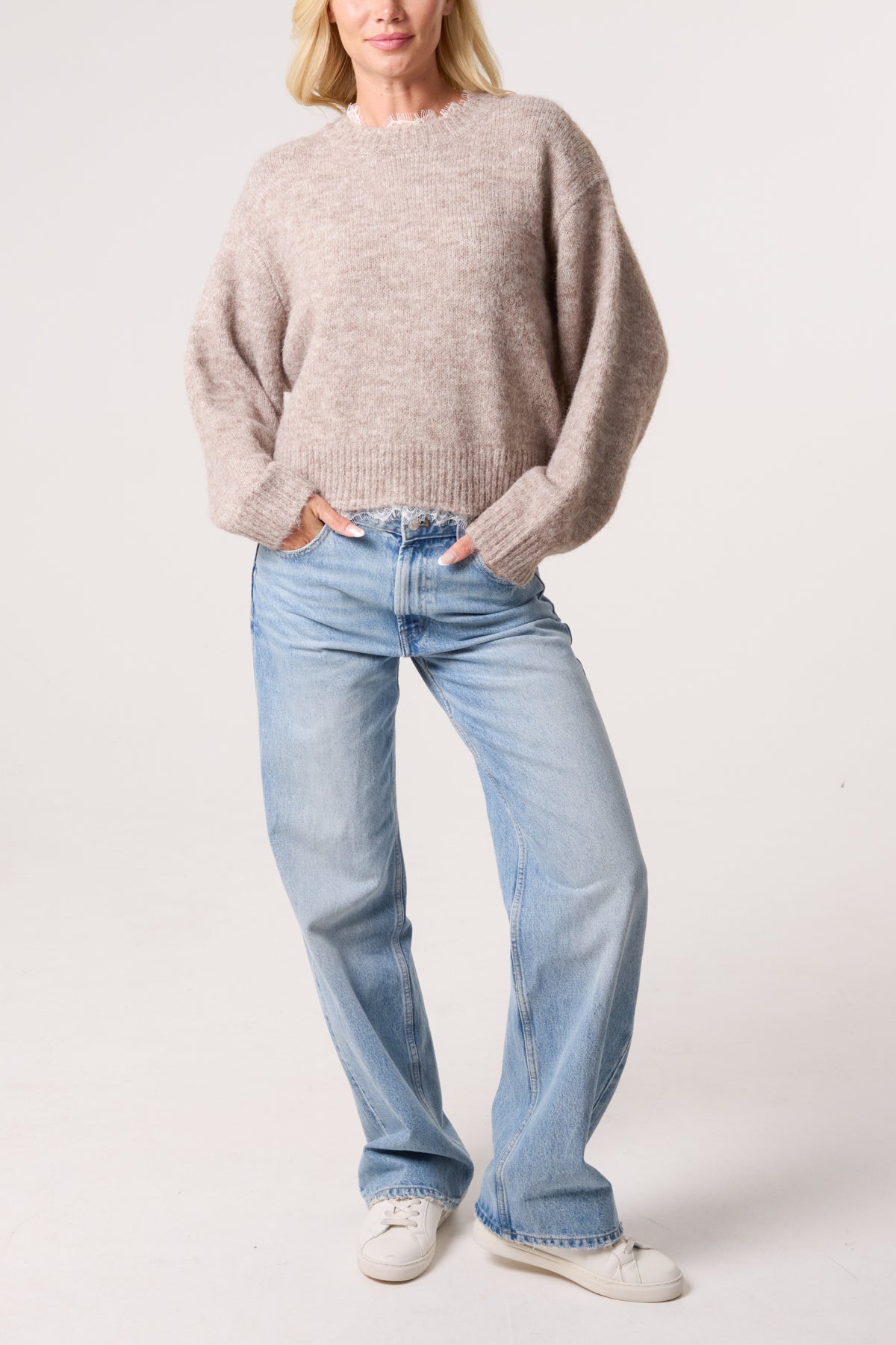 Lace Trim Knit Jumper