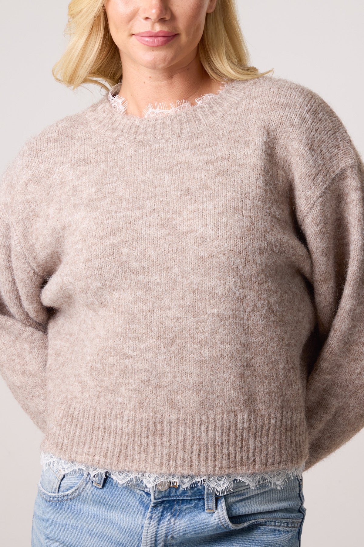 Lace Trim Knit Jumper