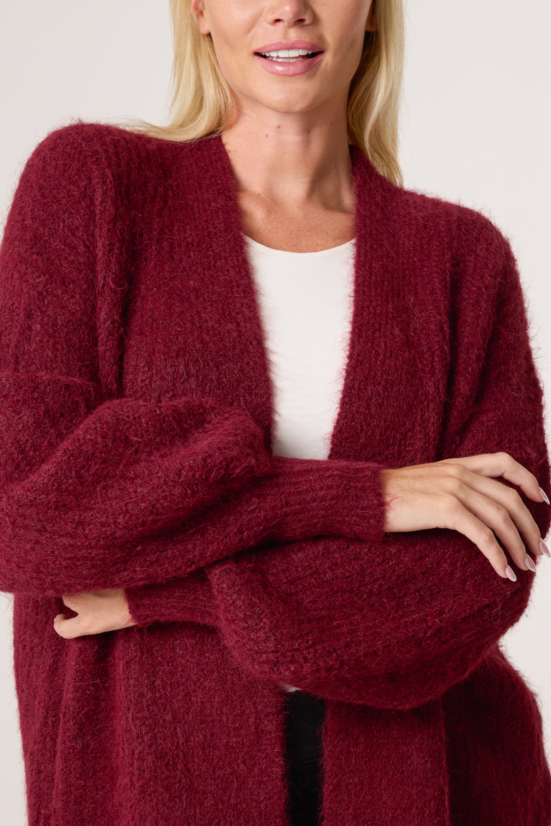 Wool Ribbed Knit Balloon Cardigan