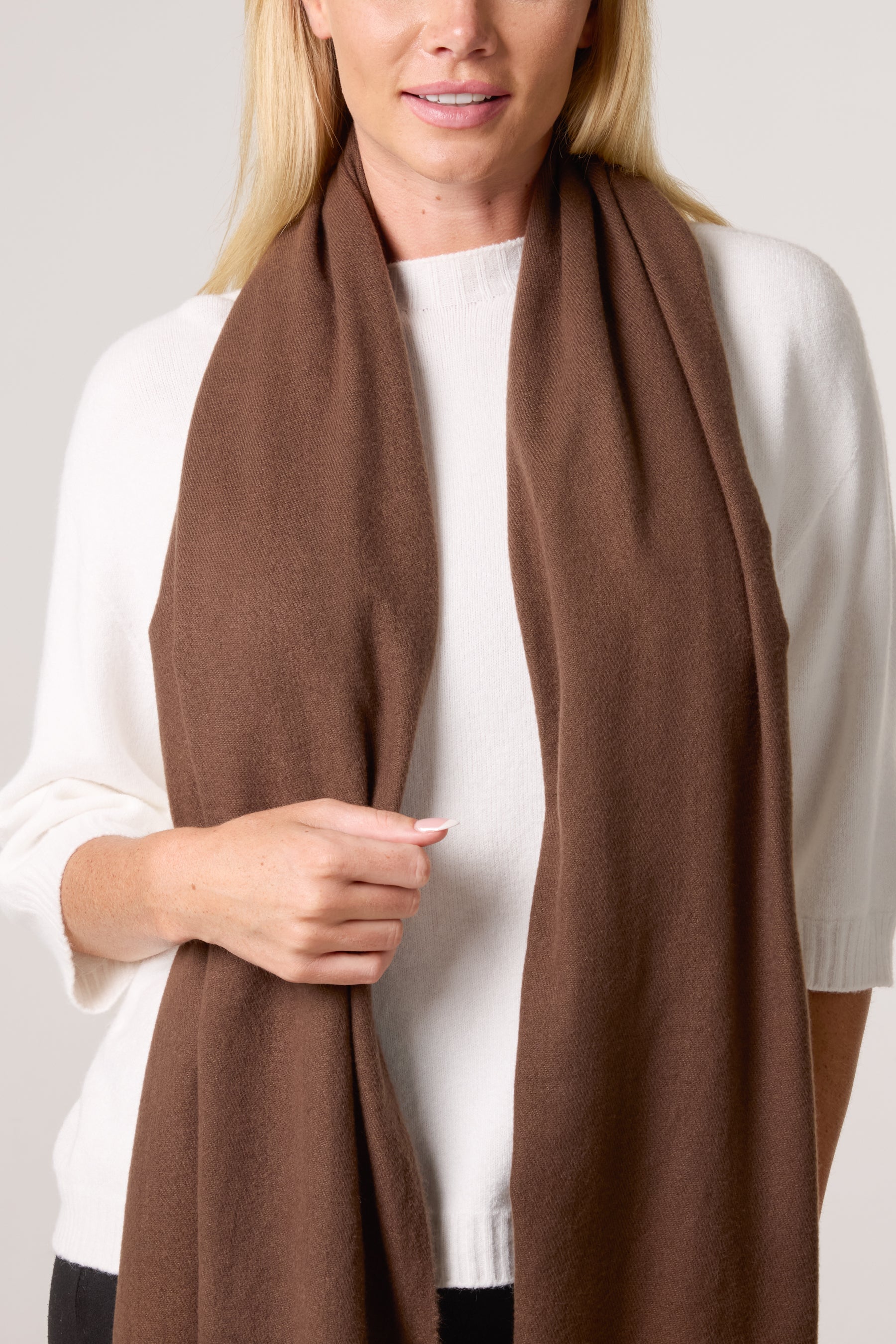 Soft Knit Plain Tassel Scarf