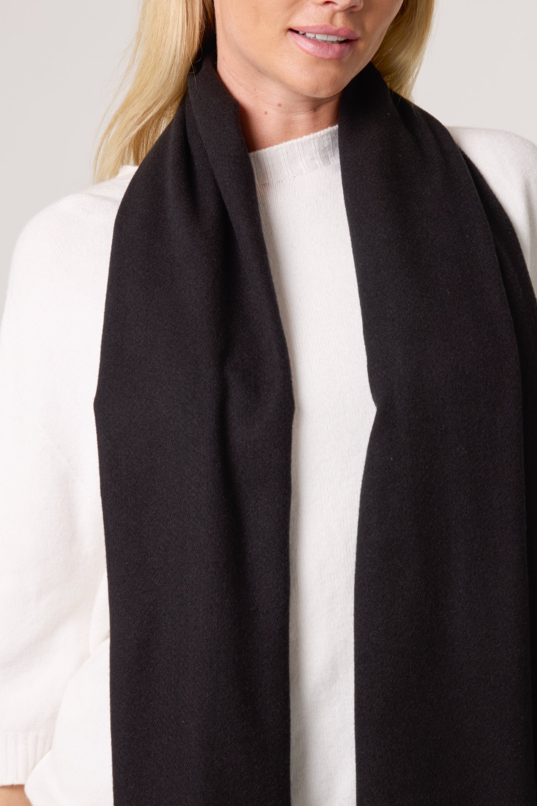 Soft Knit Plain Tassel Scarf