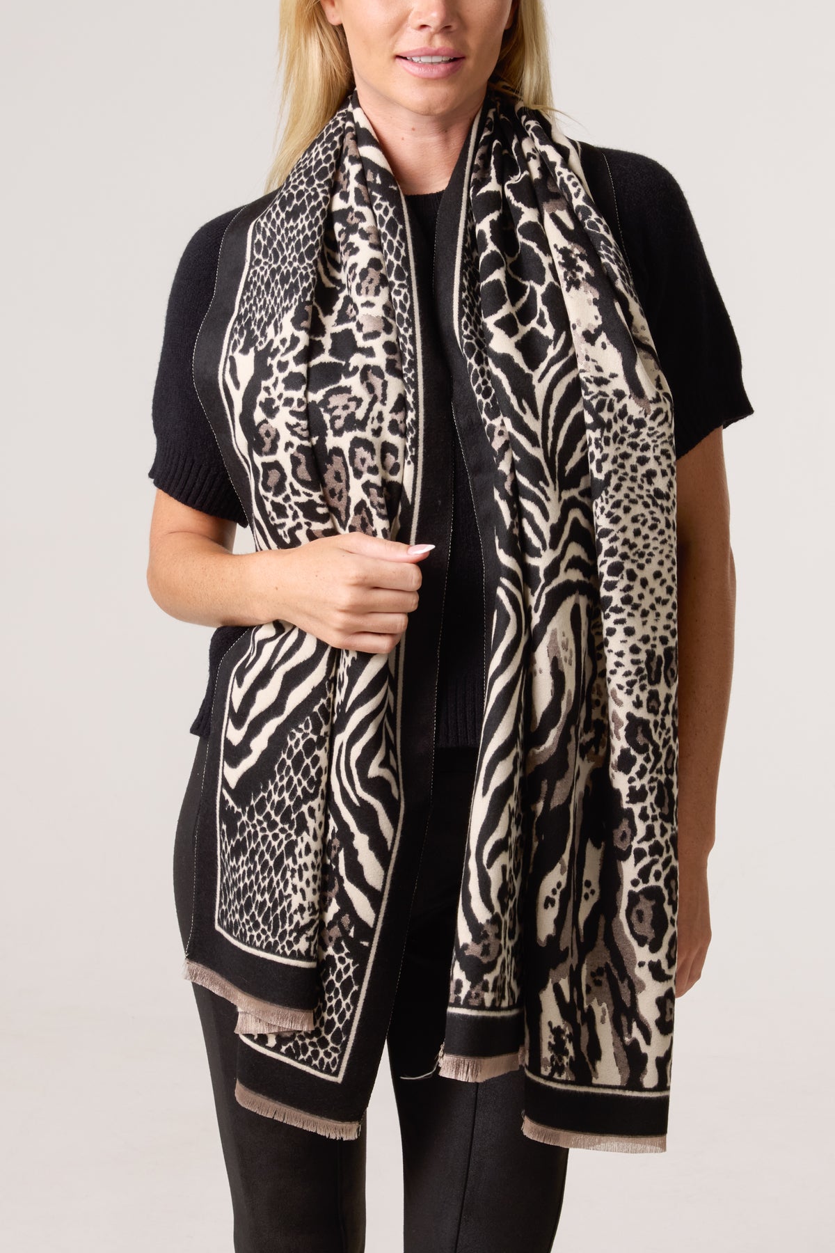 Mixed Animal Print Scarf