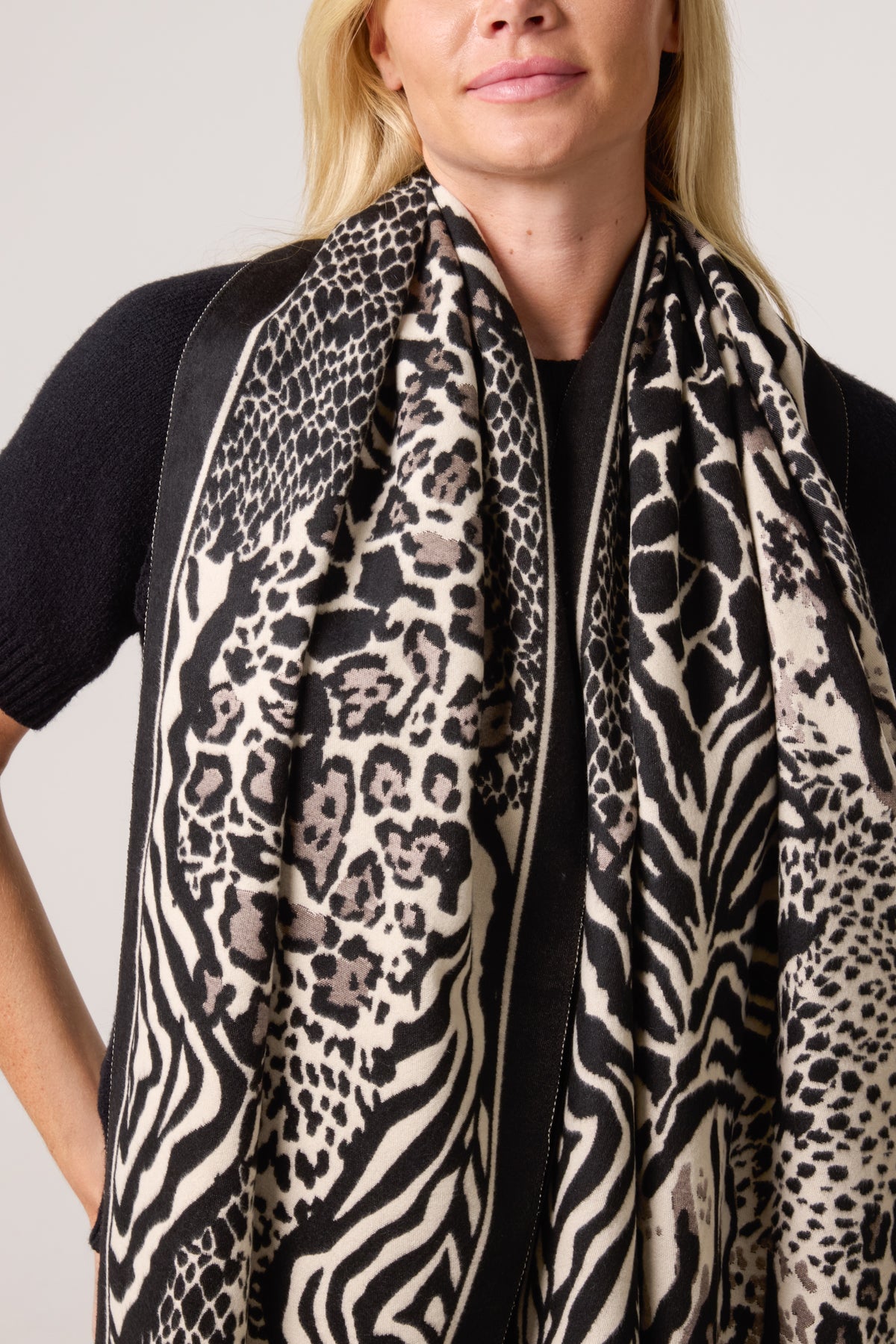 Mixed Animal Print Scarf