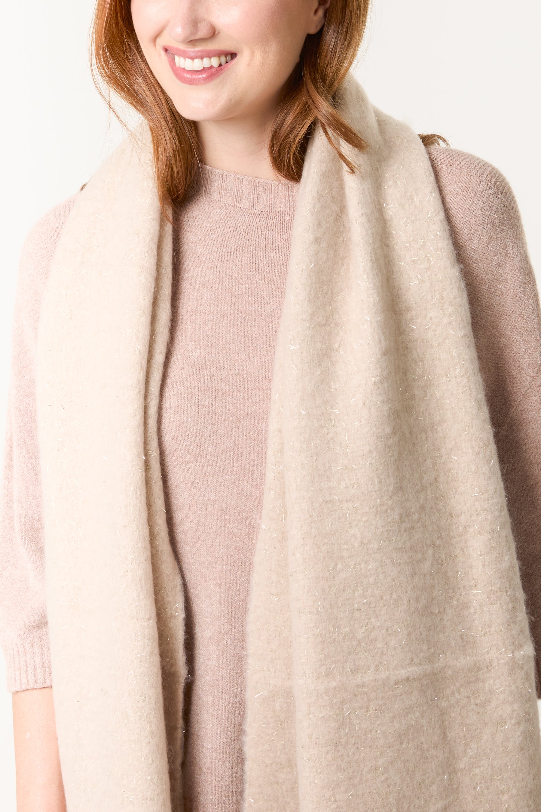 Glitter Super Soft Tassel Scarf