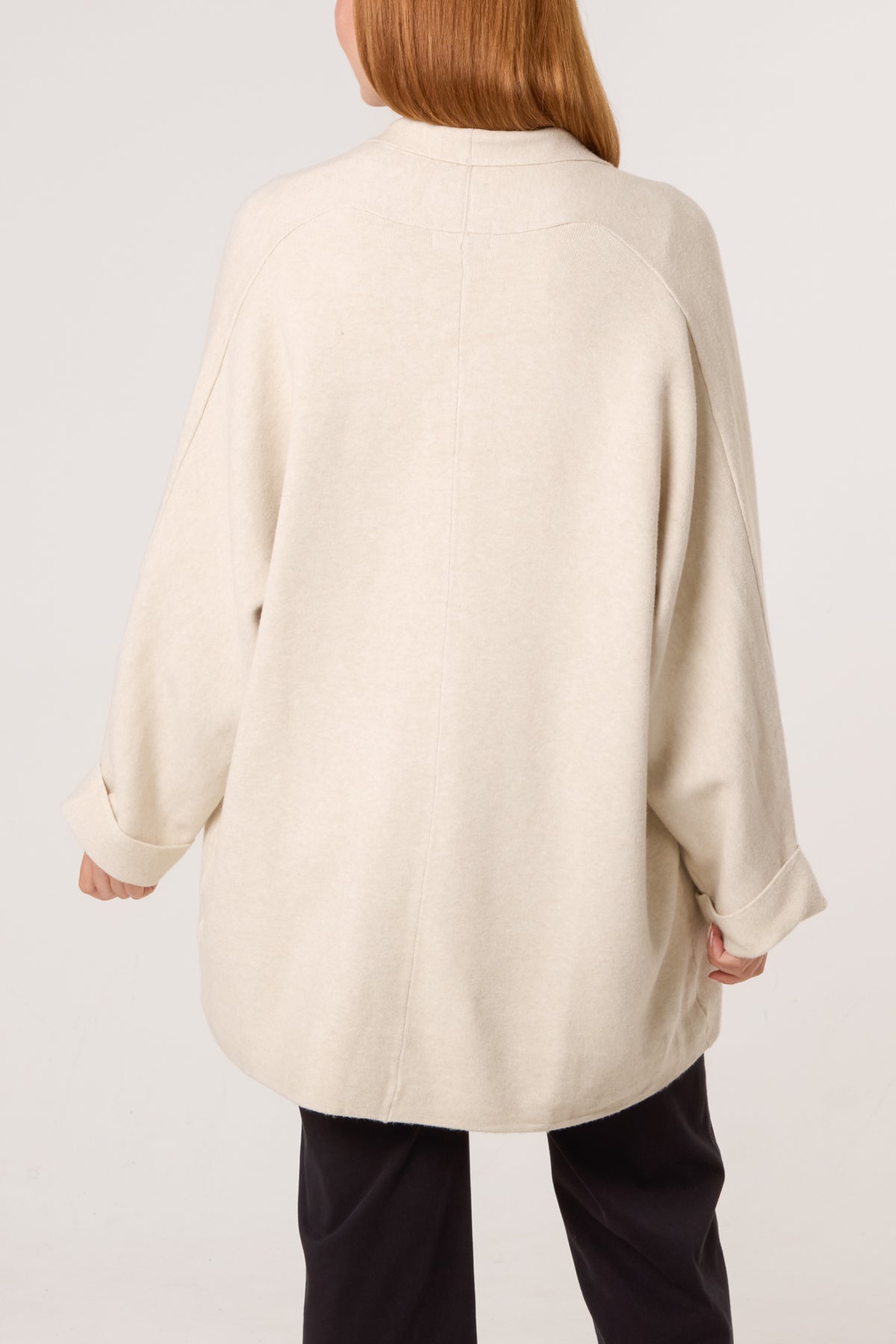 Gold Button Sleeve Heavy Knit Cardigan