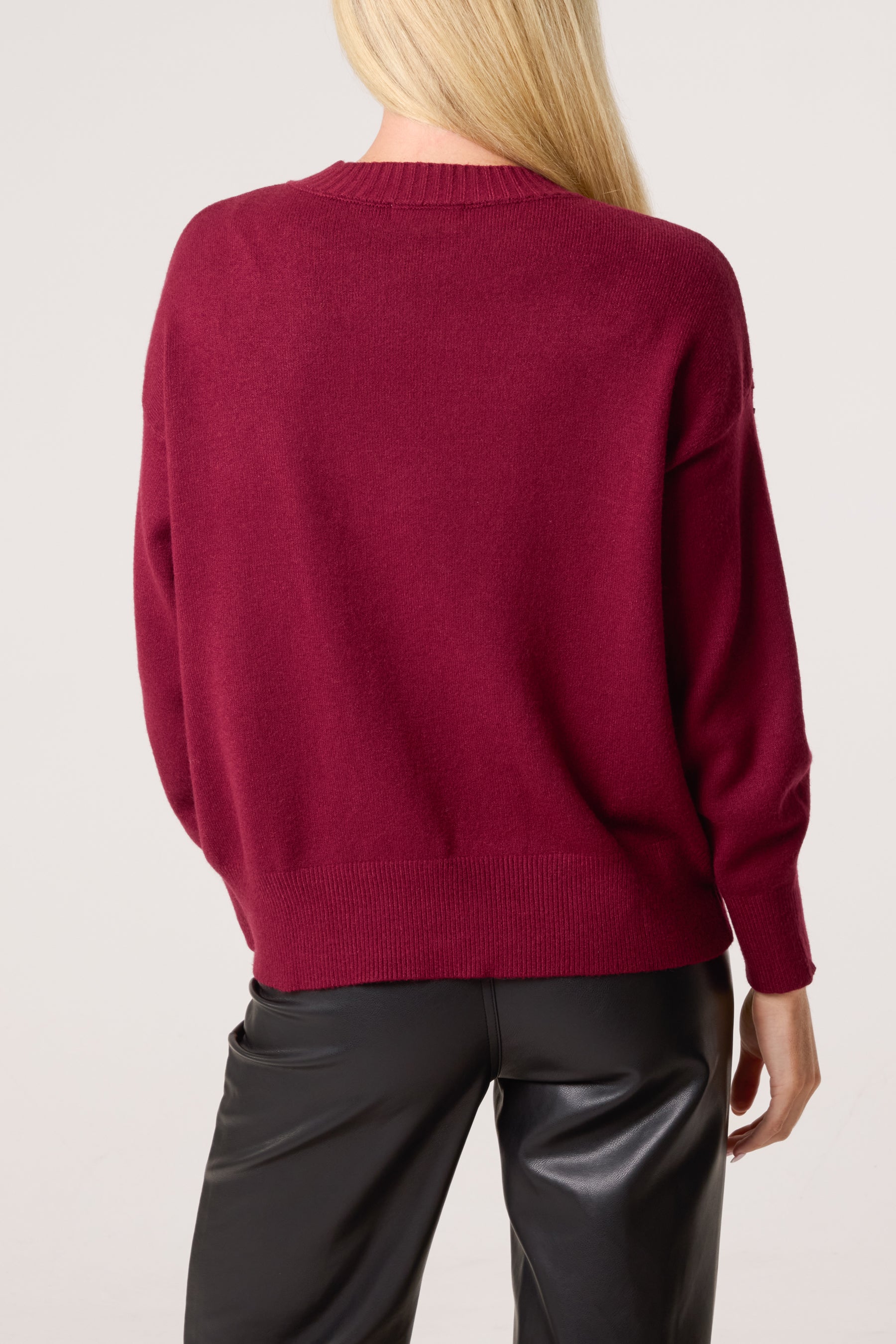 Rhinestone Embellished Knit Jumper