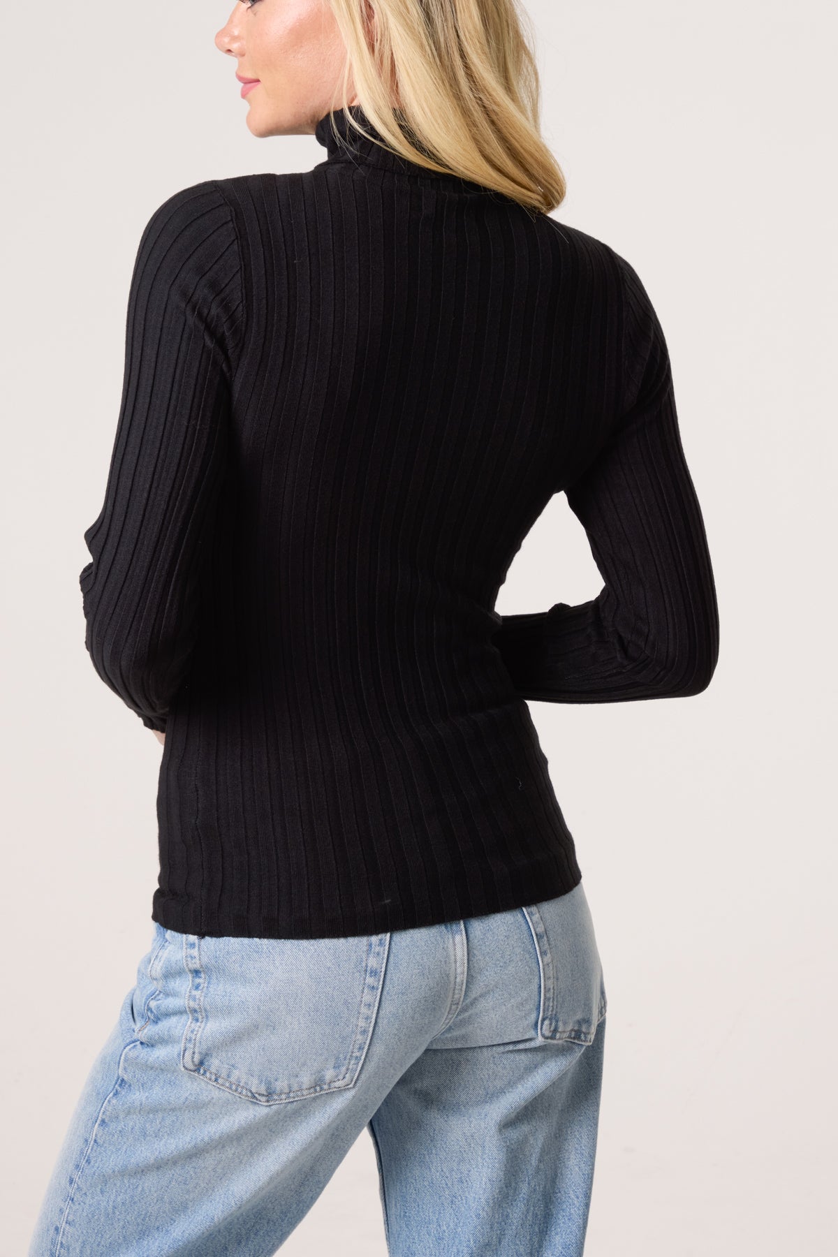 Ribbed Roll Neck Jumper