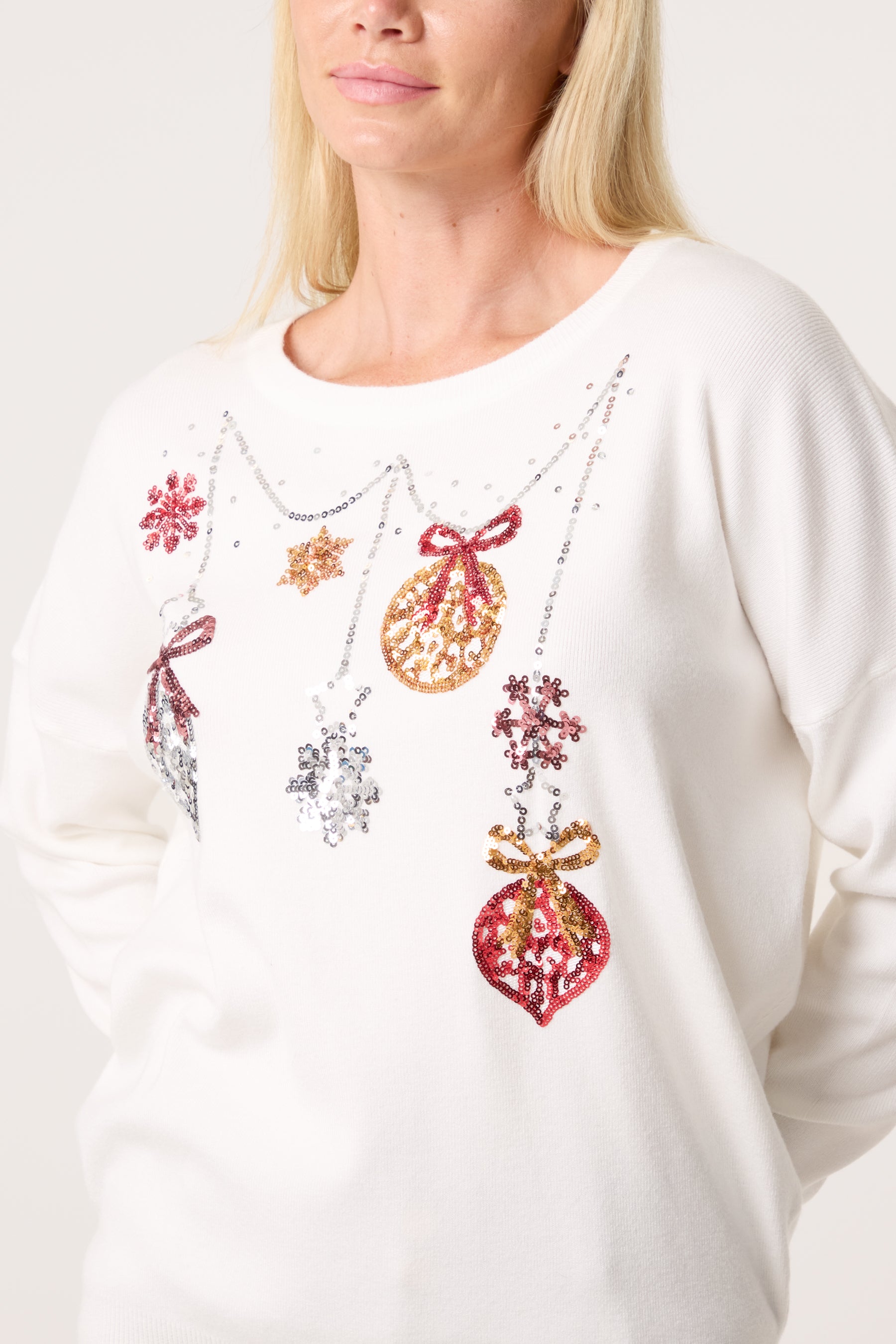 Sequin Jingle Bell Bauble Jumper
