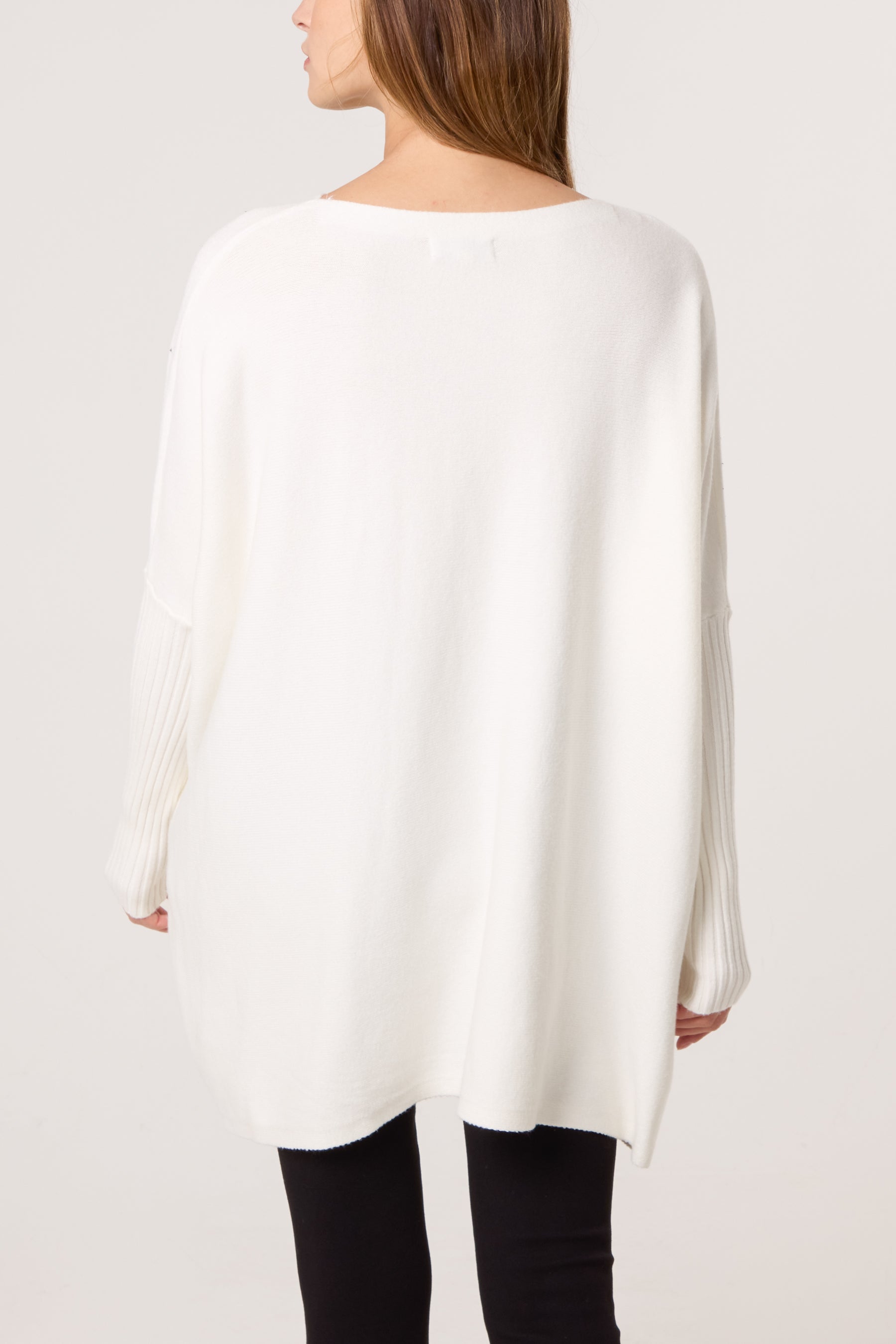 Scattered Embellished Batwing Knit Jumper