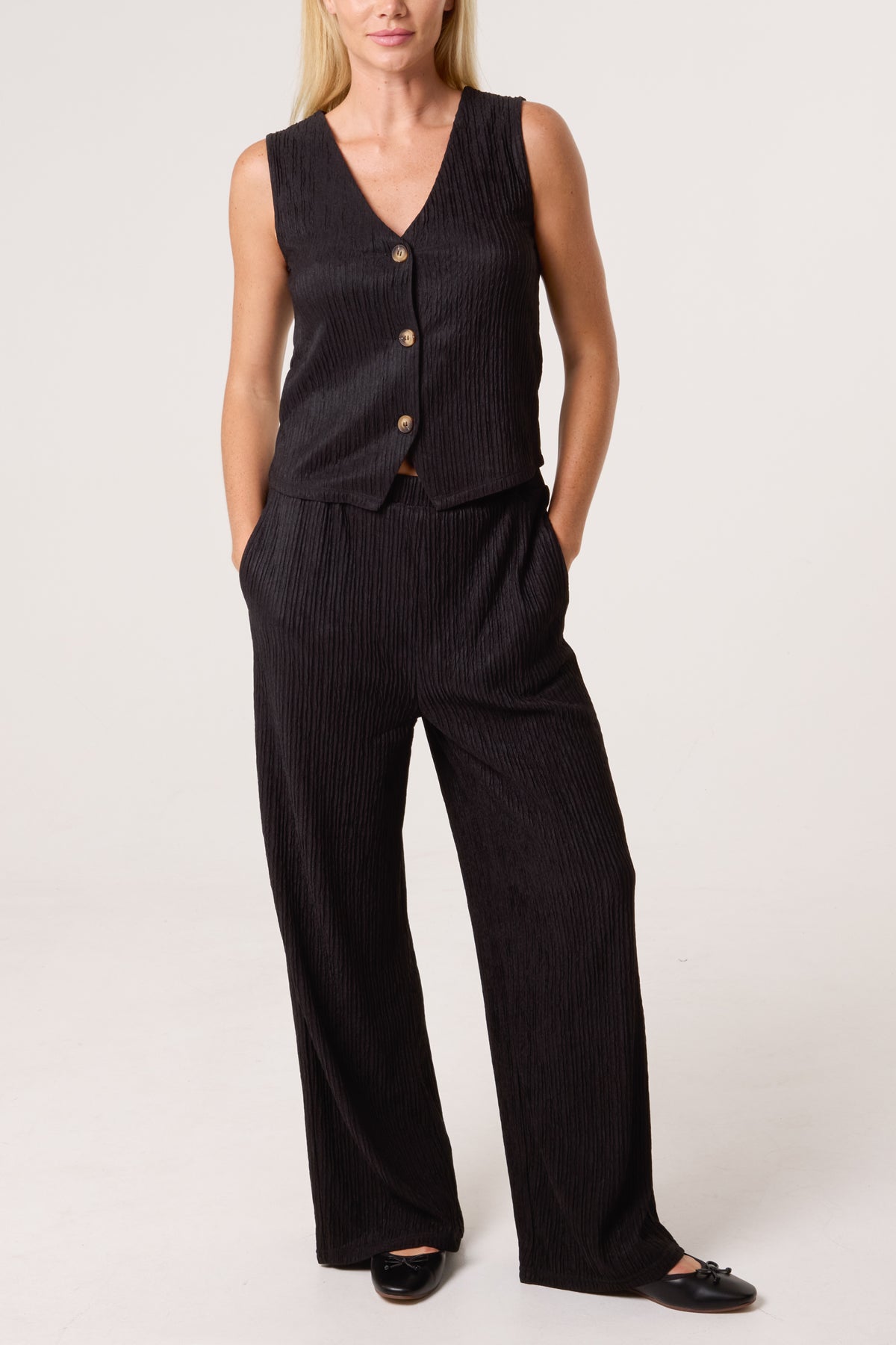 Textured Waistcoat & Trouser Set